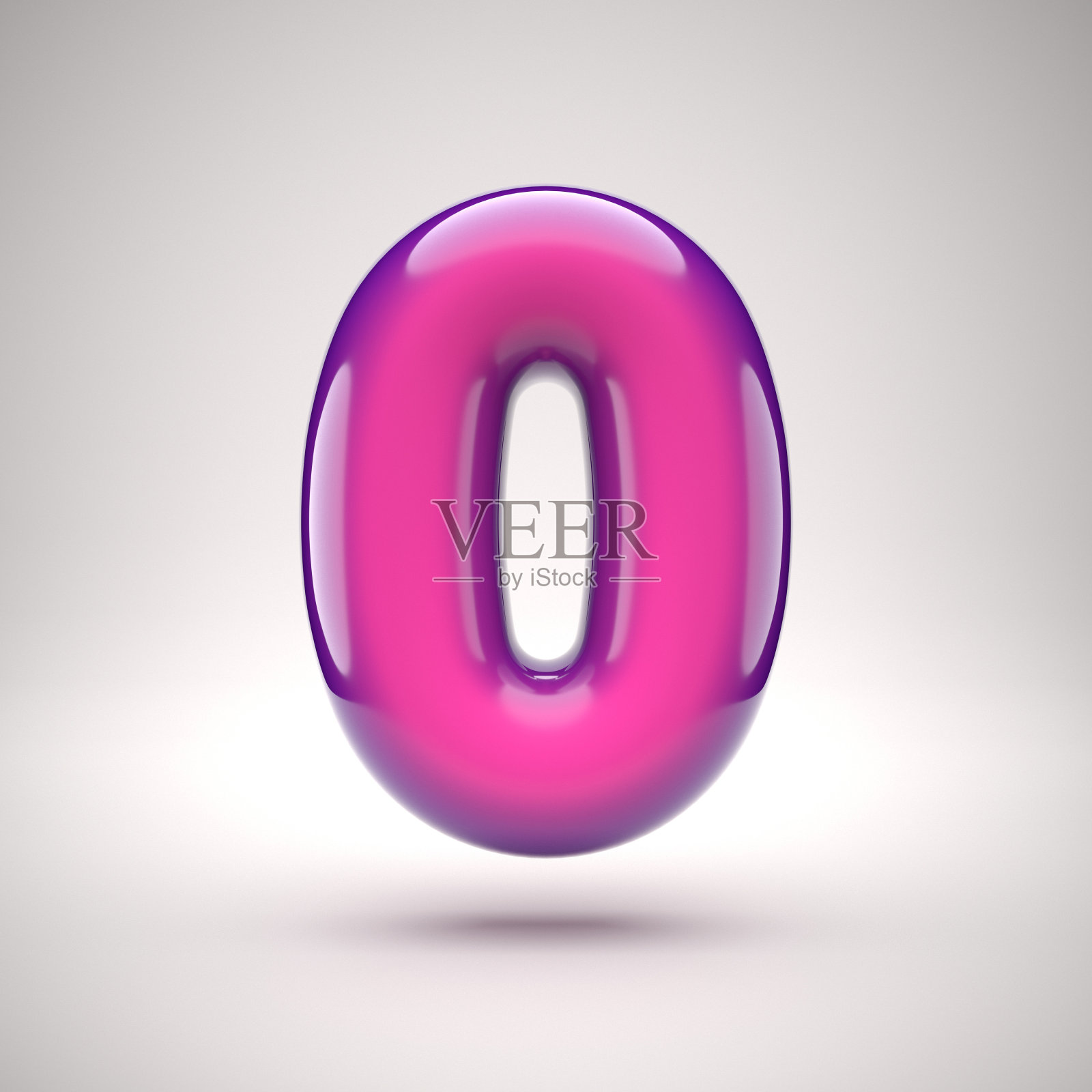圆形粉色光滑字体3d渲染数0插画图片素材