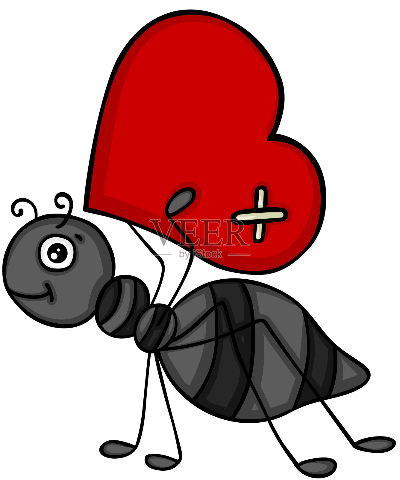 携带红心的蚂蚁设计元素图片