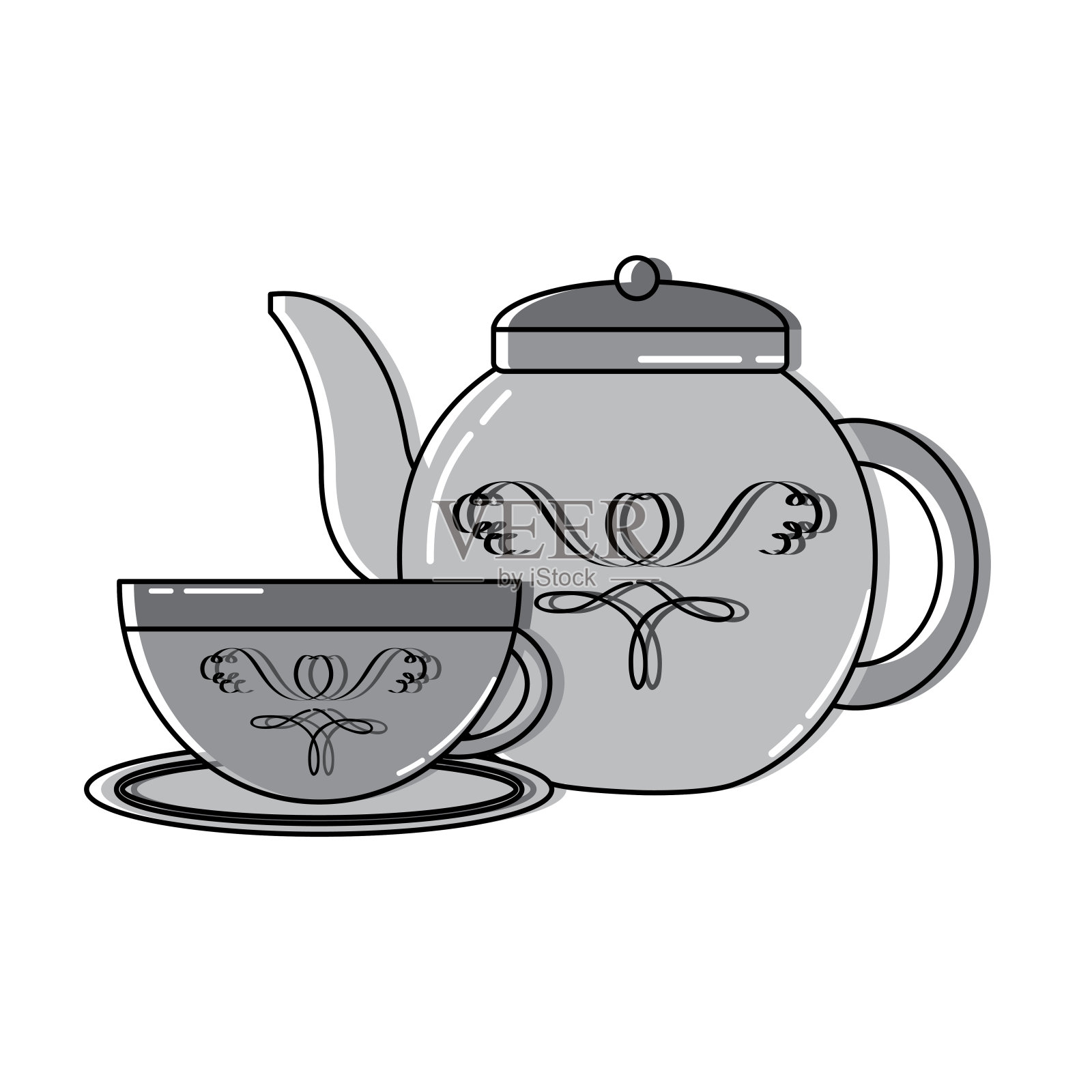 茶壶图标形象插画图片素材