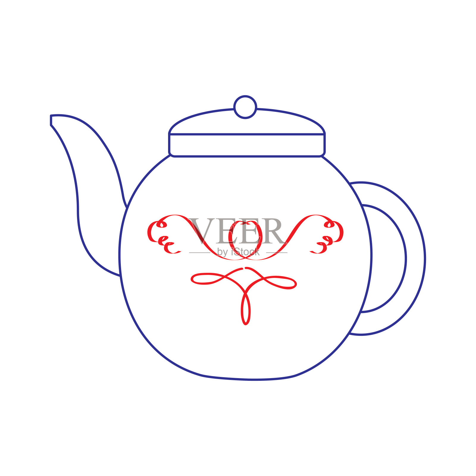 茶壶图标形象插画图片素材
