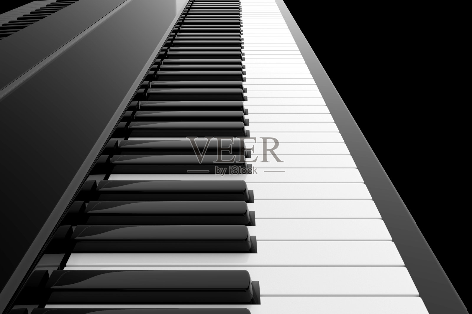 钢琴键盘。3 d渲染。设计元素图片