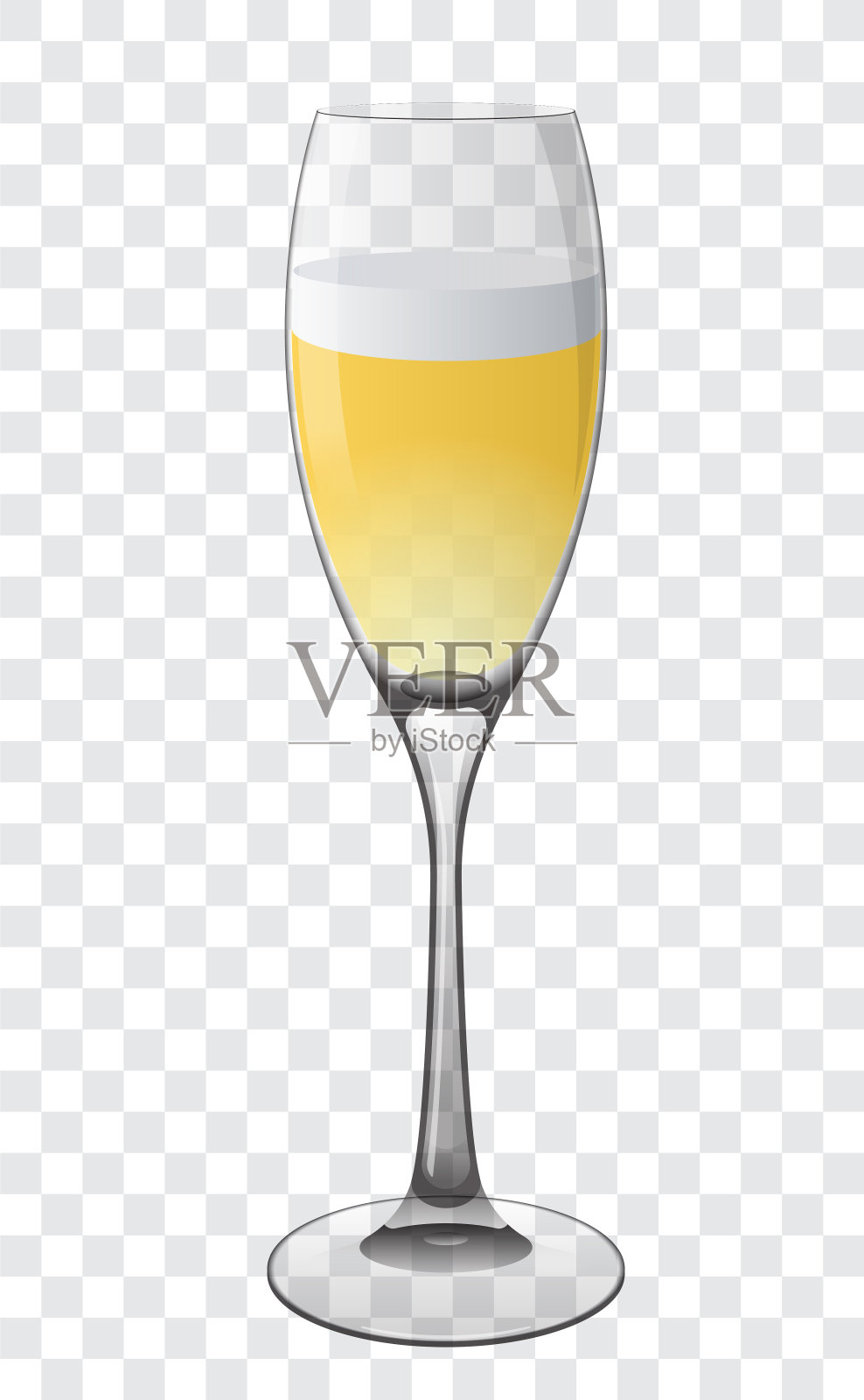 Vector透明香槟玻璃插画图片素材