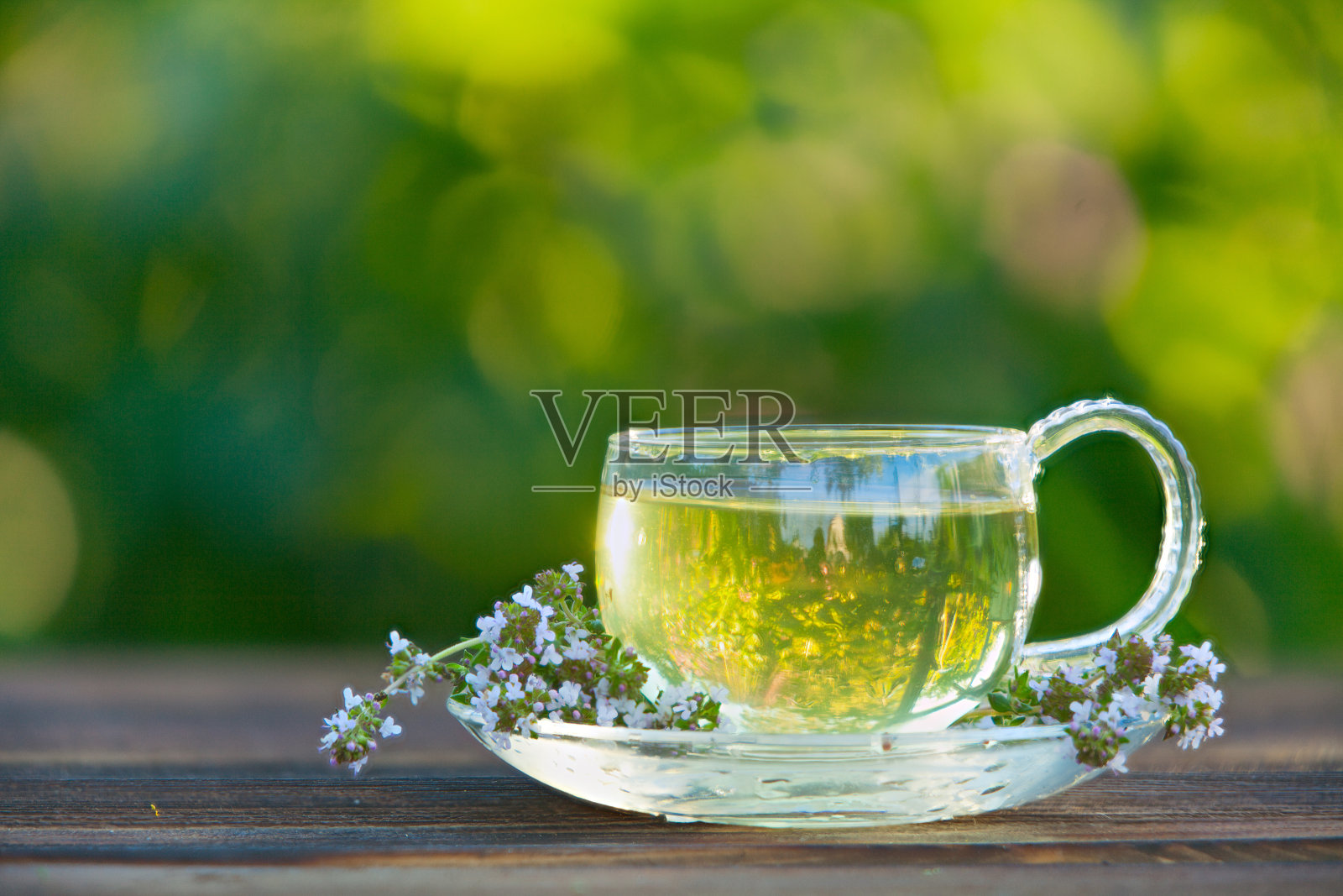 漂亮的茶杯里的绿茶照片摄影图片