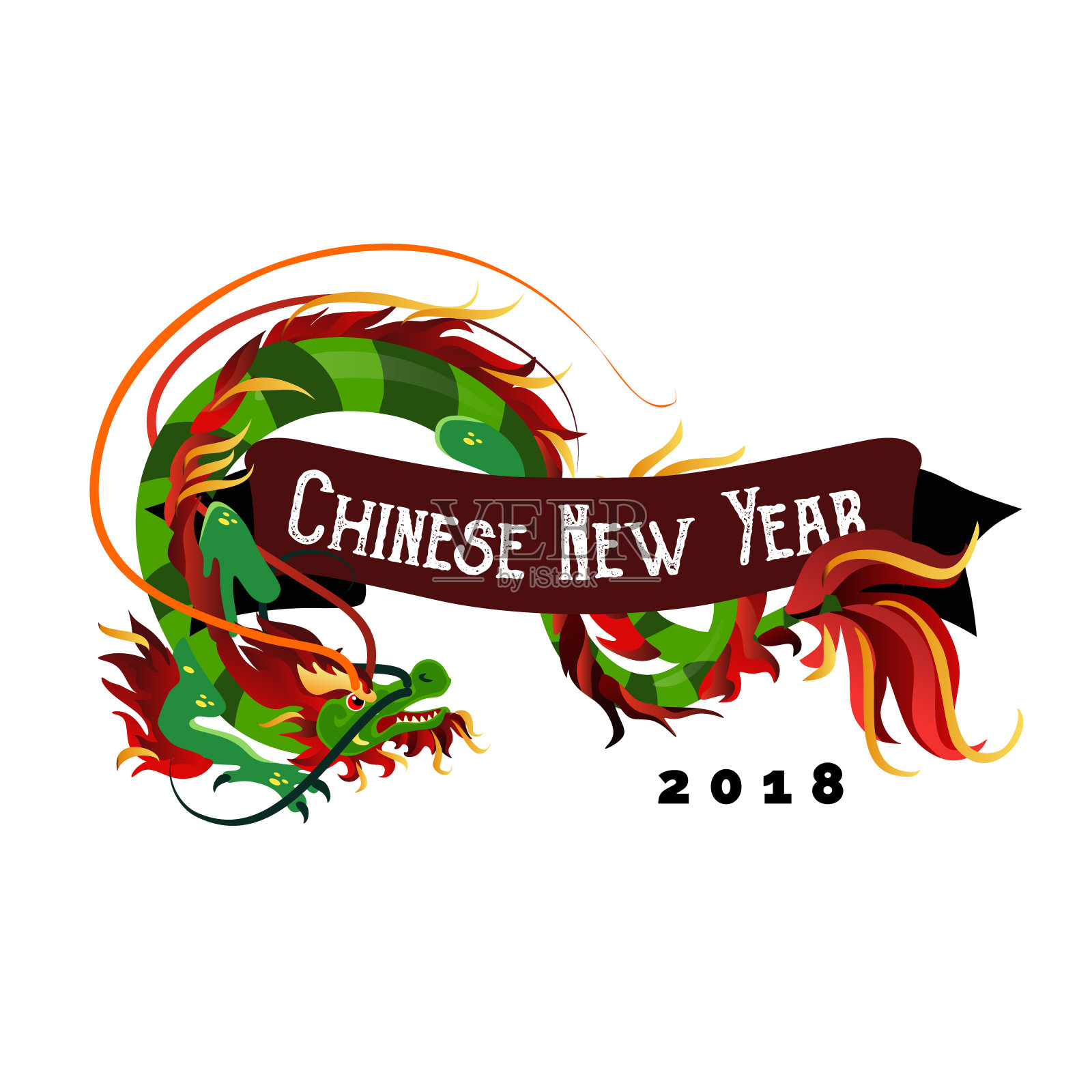 传统的中国龙，亚洲或中国文化的古老象征，装饰庆祝新年，神话动物矢量插图，纹身设计的想法插画图片素材
