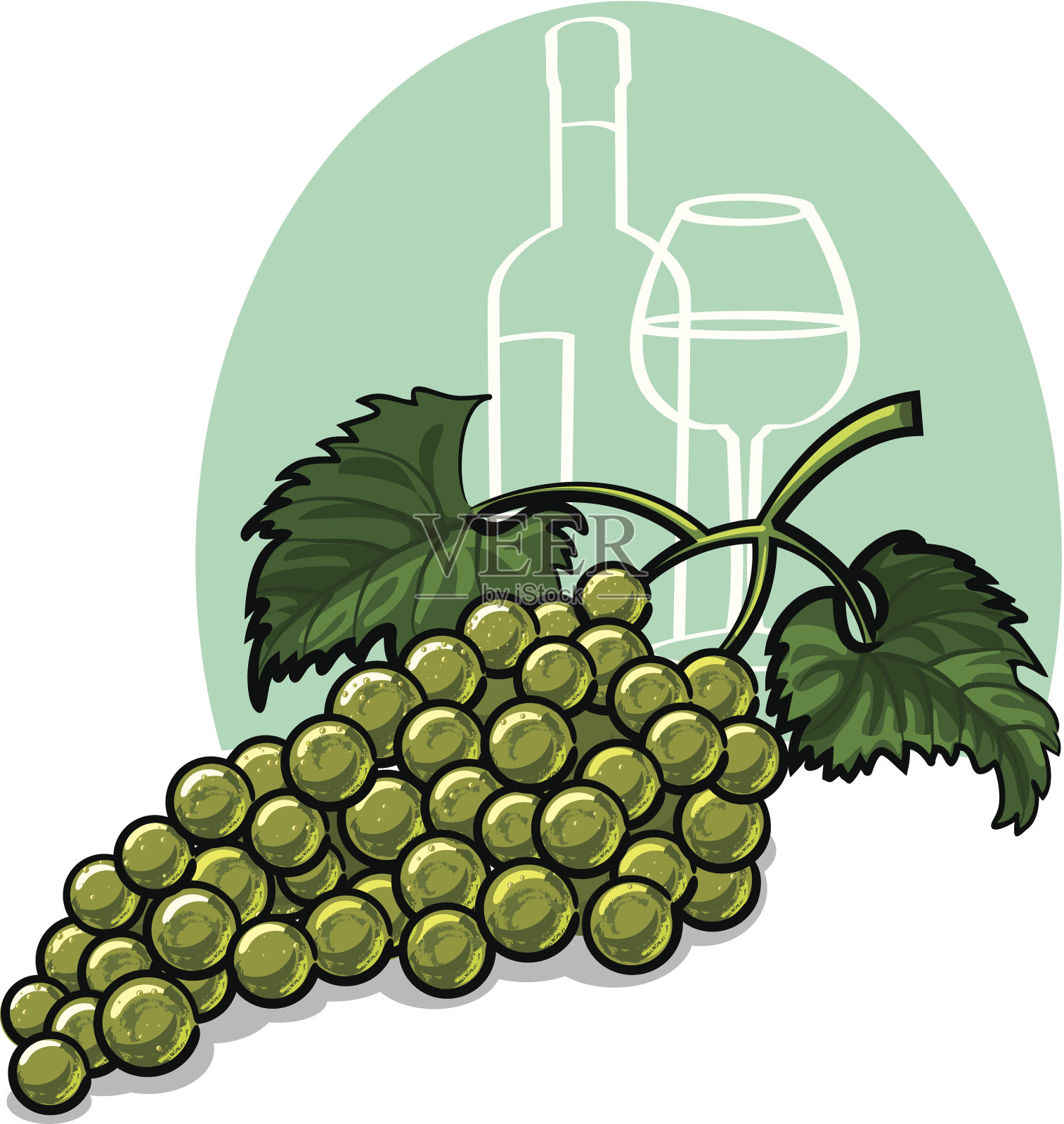 成熟的白葡萄设计元素图片