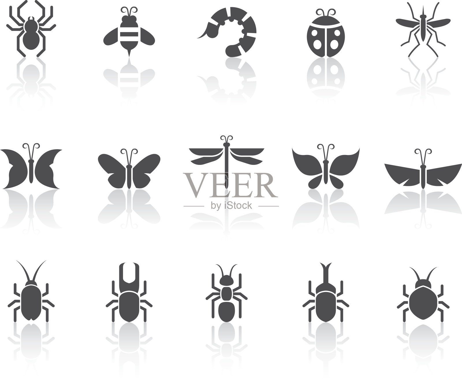 昆虫图标|简单的黑色系列设计元素图片