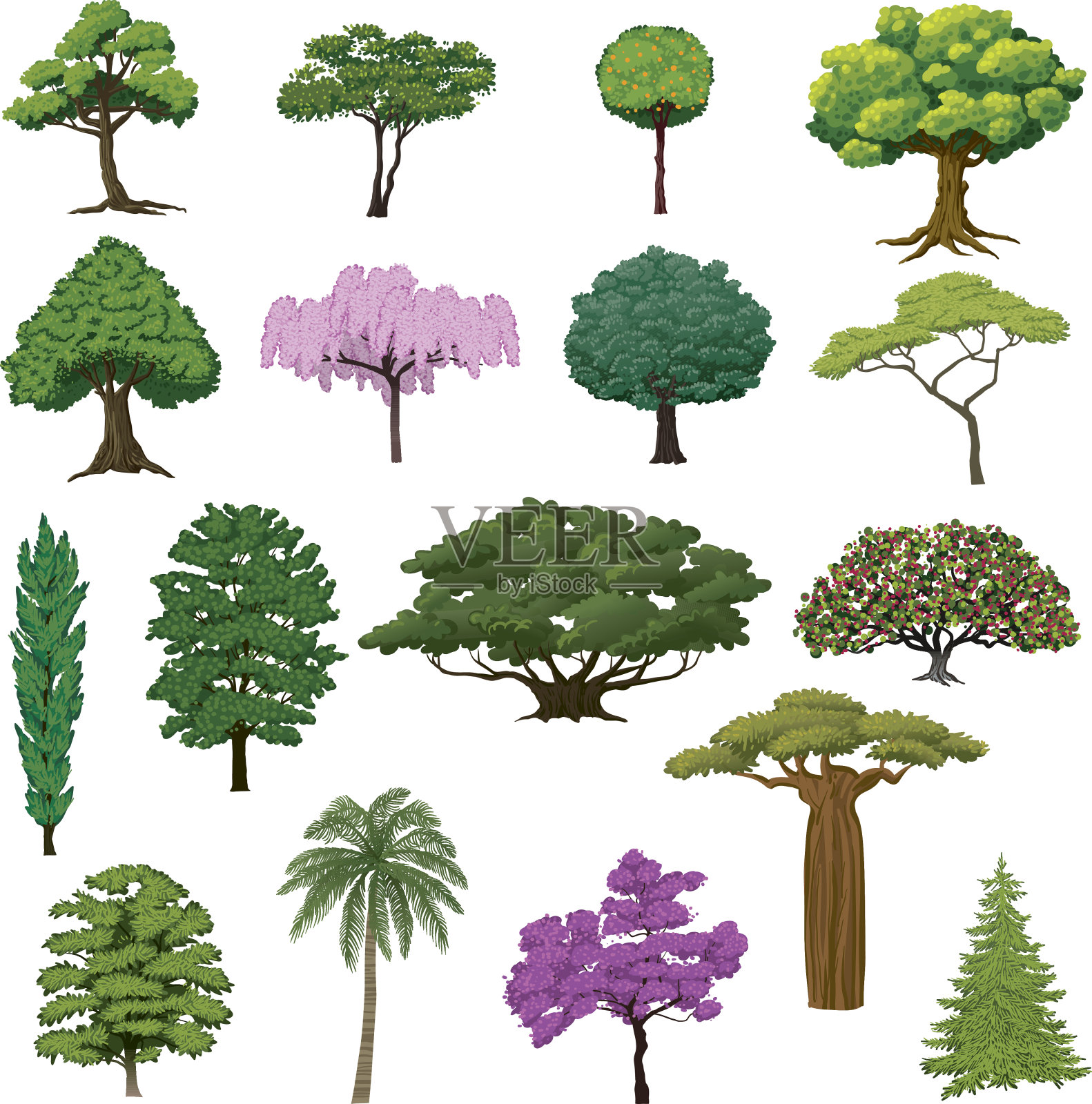 设置悦目的树设计元素图片