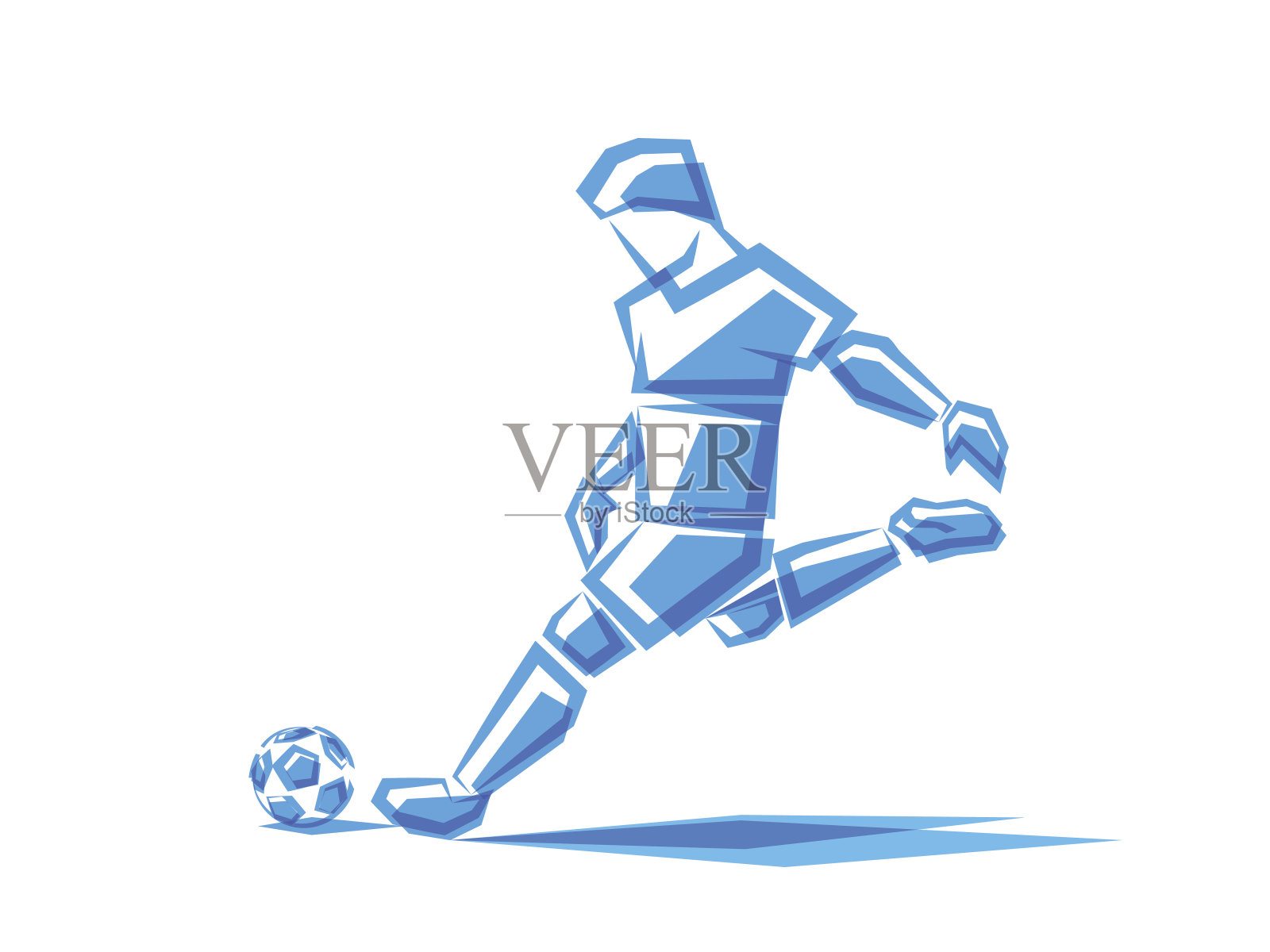 几何形状的足球运动员插画图片素材