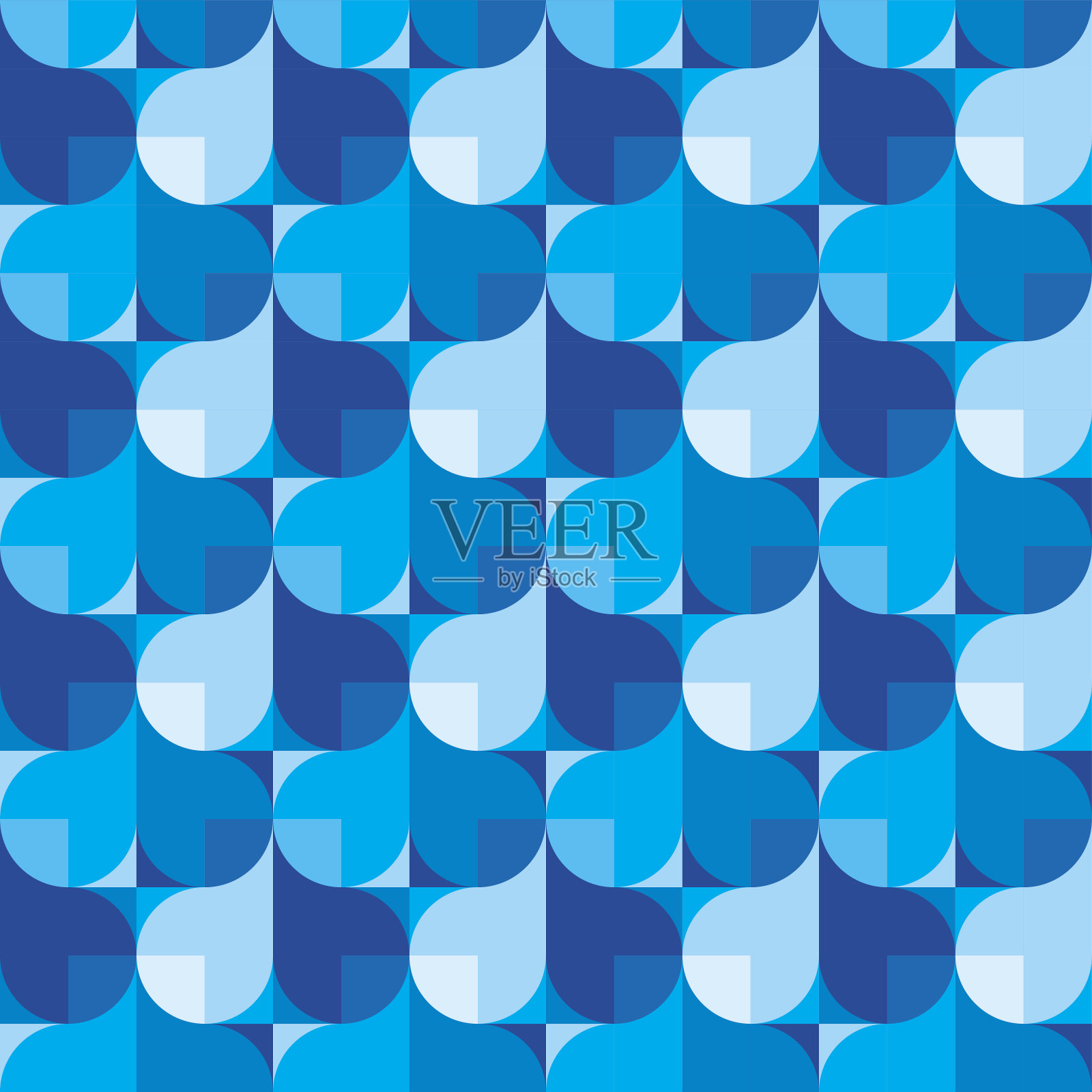 抽象背景在蓝色-创造性的矢量插图。无缝模式与水滴形状。设计元素。插画图片素材