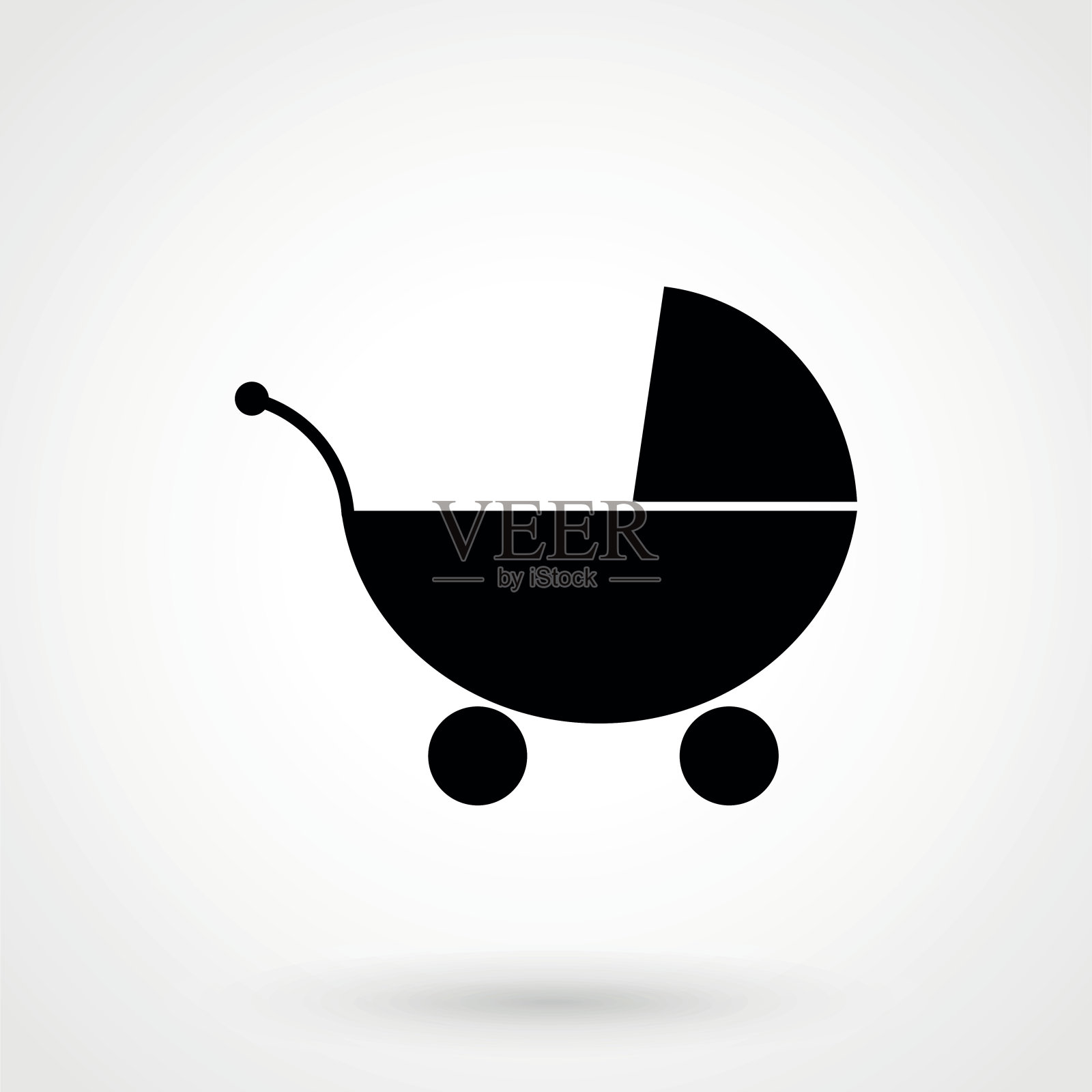婴儿车图标平面设计孤立的背景插画图片素材