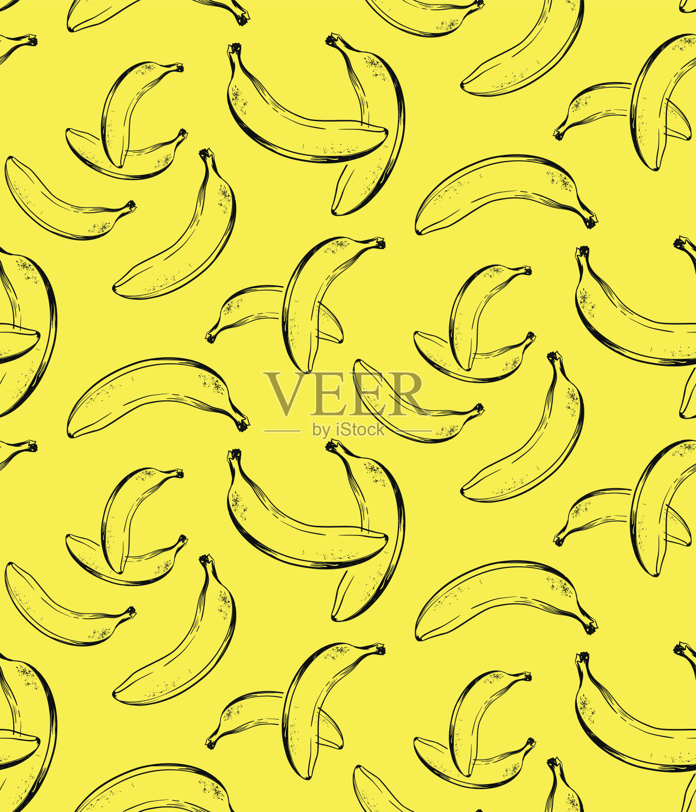 香蕉无缝图案插画图片素材