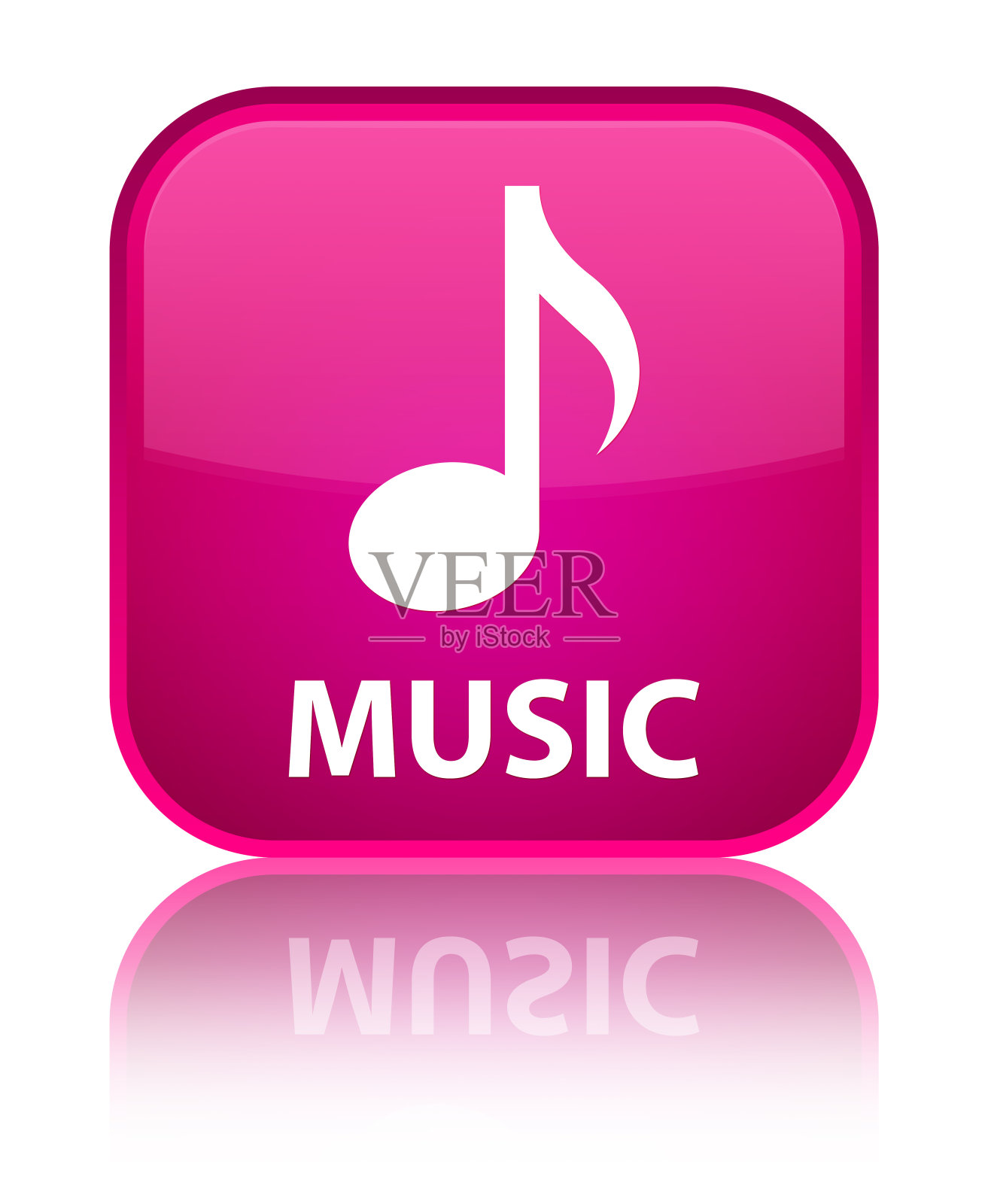 音乐专用粉色方块按钮插画图片素材