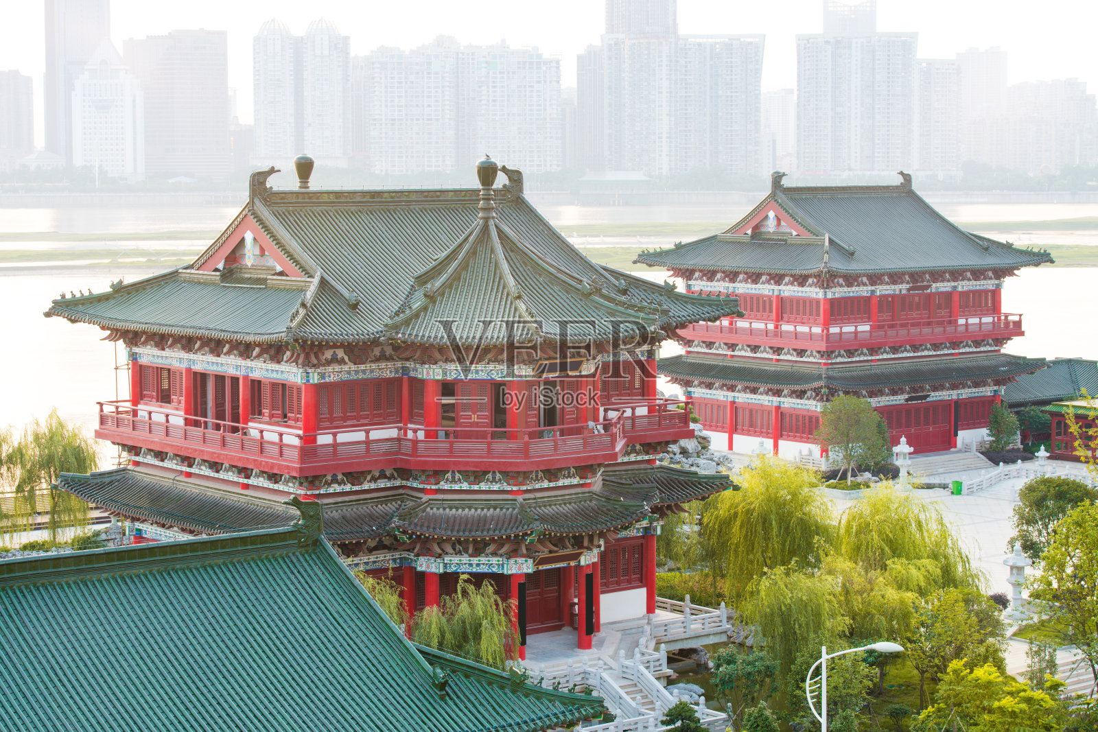 滕王阁，南昌，中国传统古建筑，木制。照片摄影图片