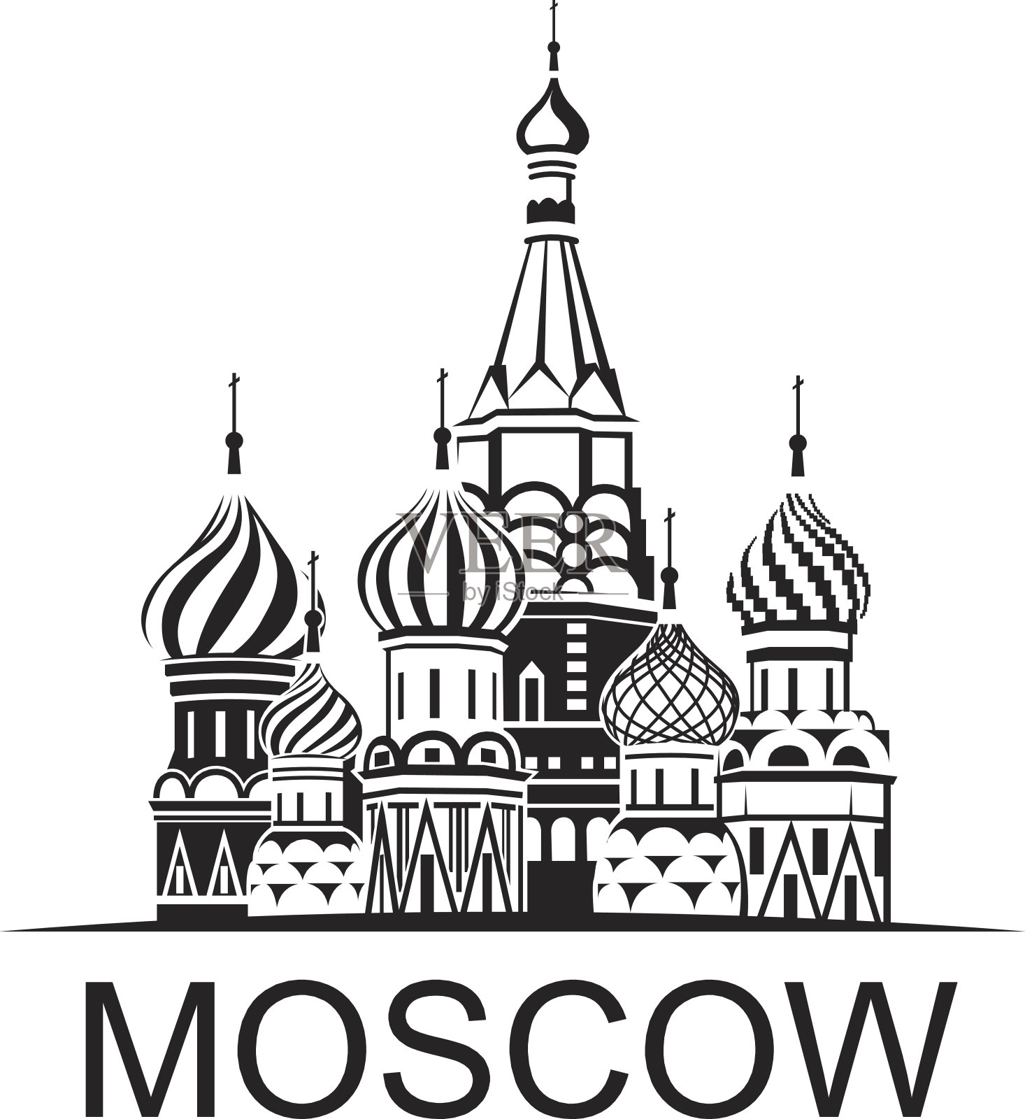 莫斯科圣巴西尔大教堂插画图片素材
