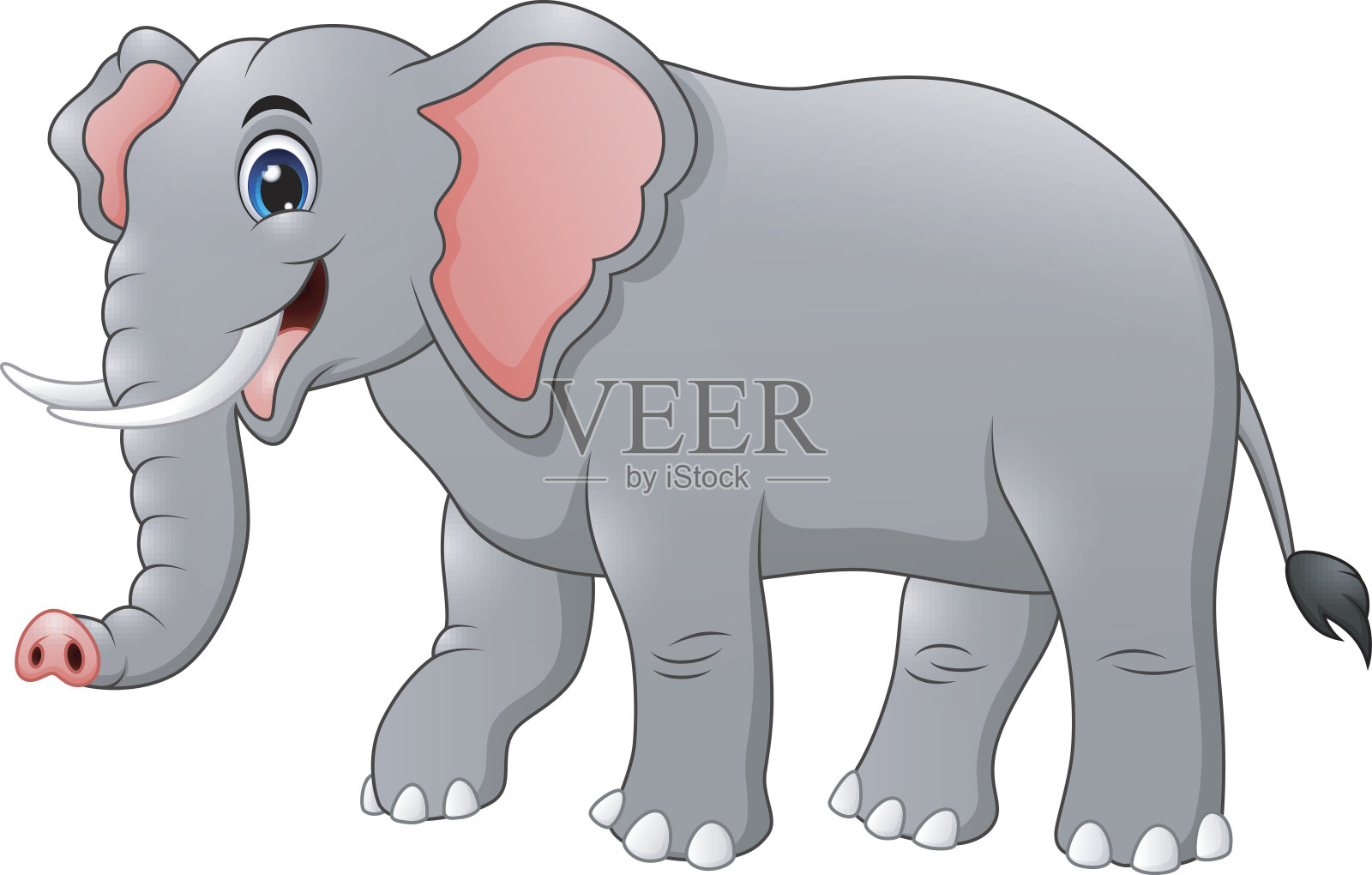 可爱的大象卡通插画图片素材