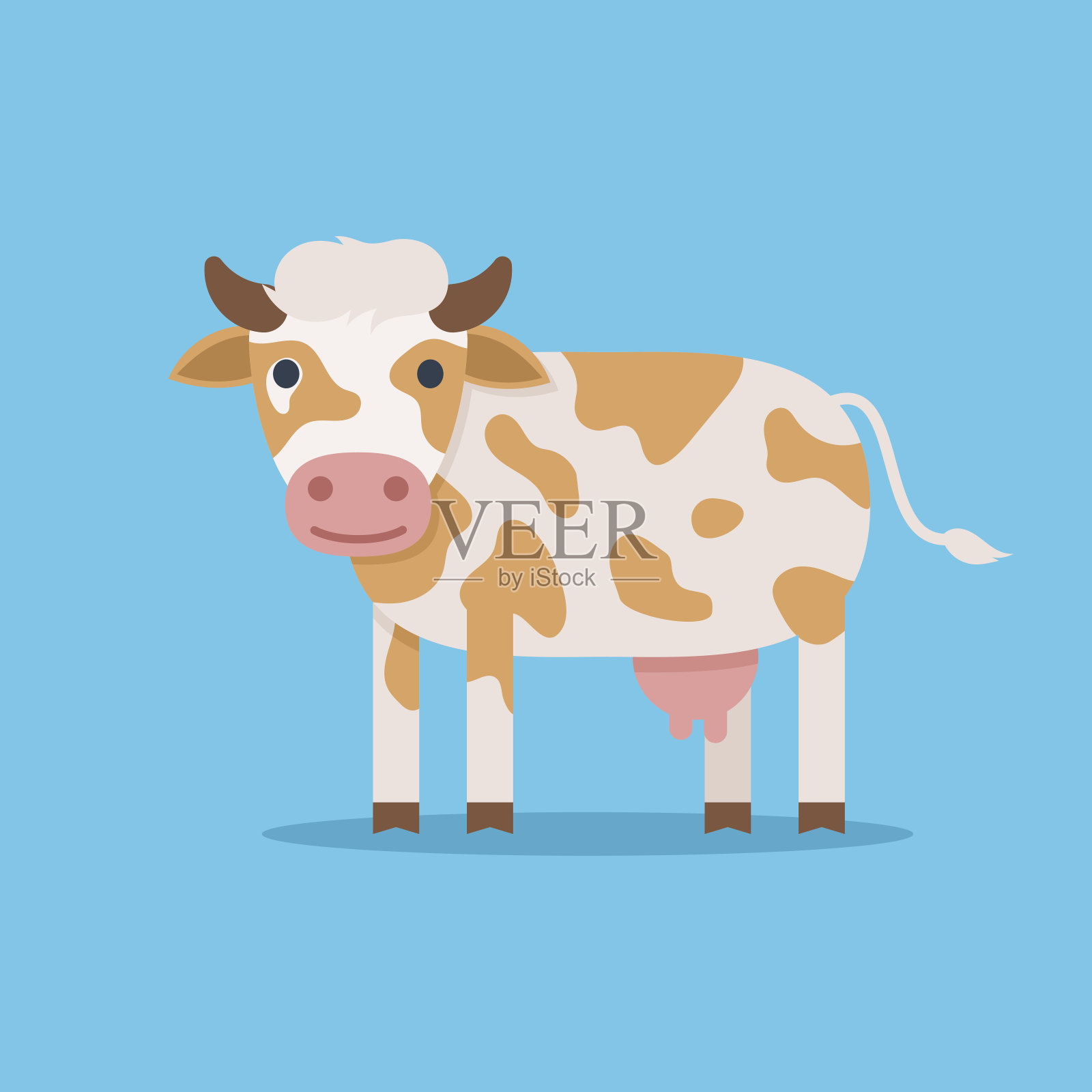 可爱的斑点牛插画图片素材