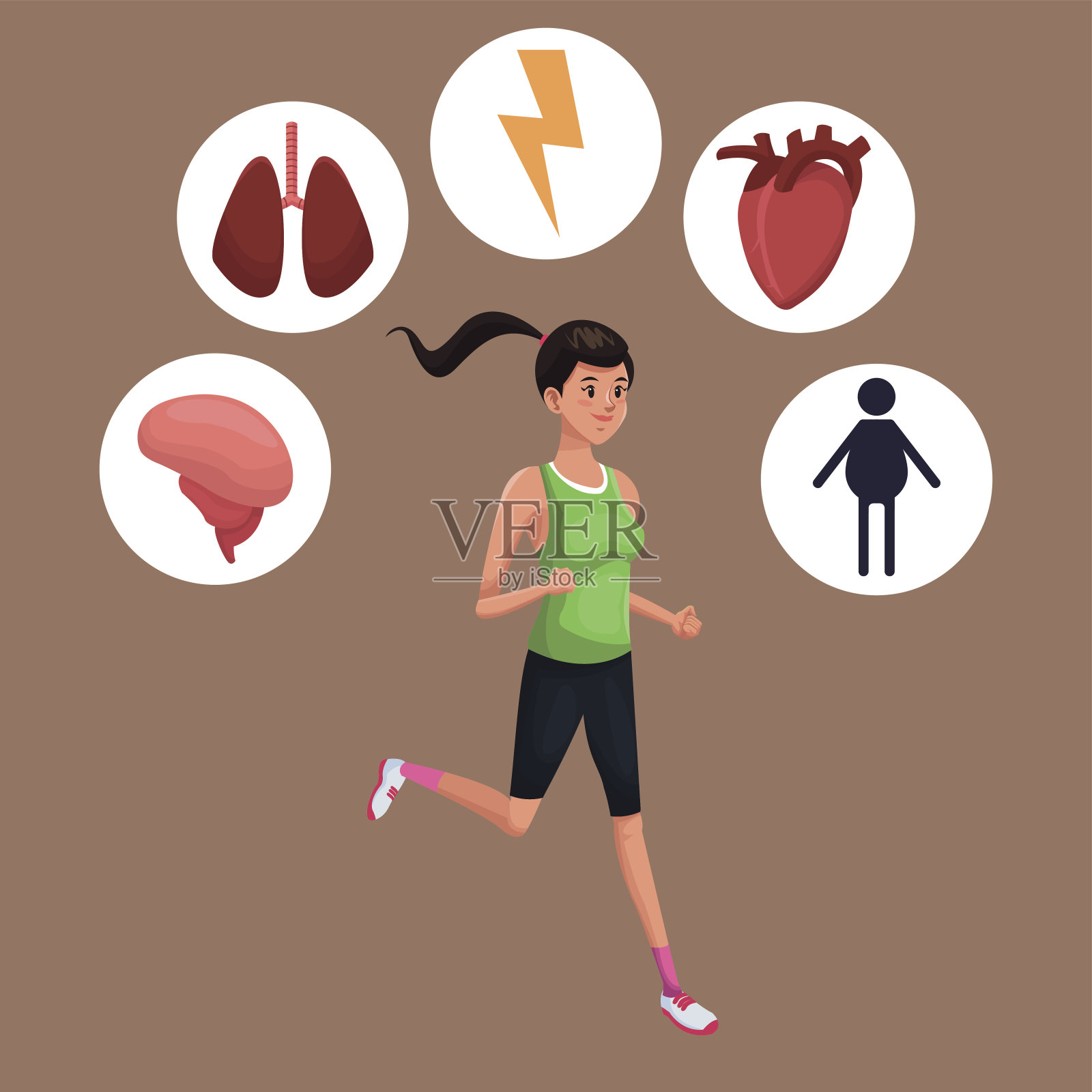 女性运动训练健康插画图片素材
