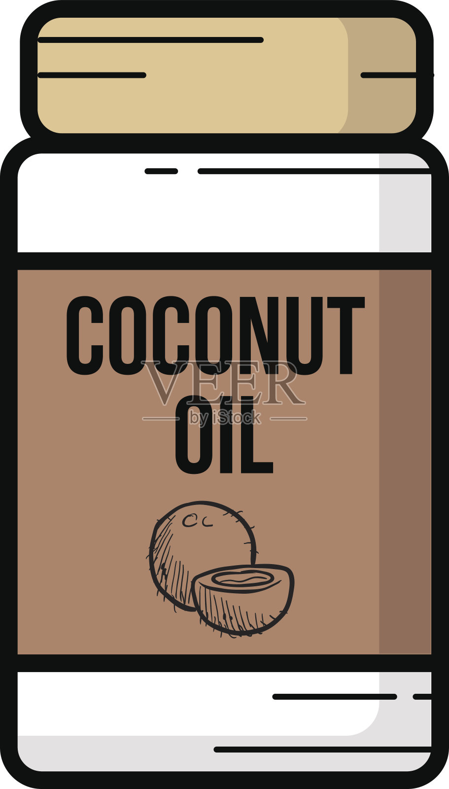 椰子油插画图片素材