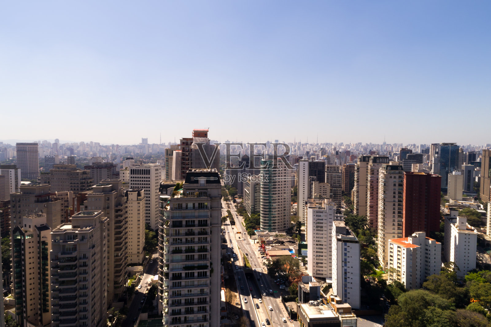 鸟瞰图Itaim Bibi在圣保罗，巴西照片摄影图片
