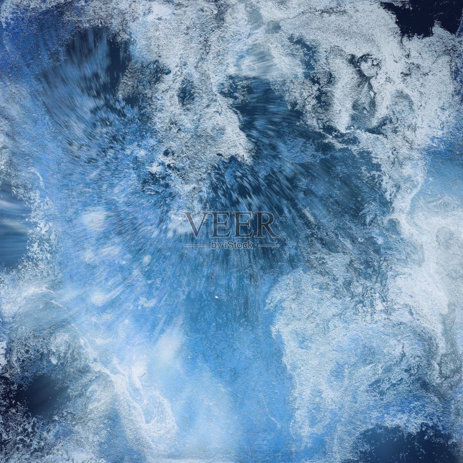 抽象的液体蓝色背景。图案与抽象冻结和黑色波浪。大理石。手工制作的表面。液体涂料。Acrillic墙纸。矿物霜质地。插画图片素材