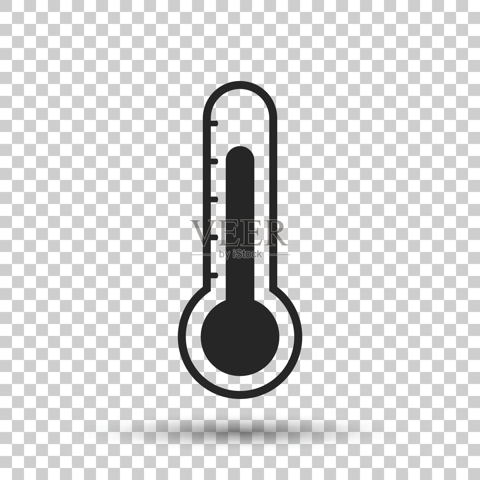 温度计图标。目标平面矢量插图在孤立的背景。图标素材