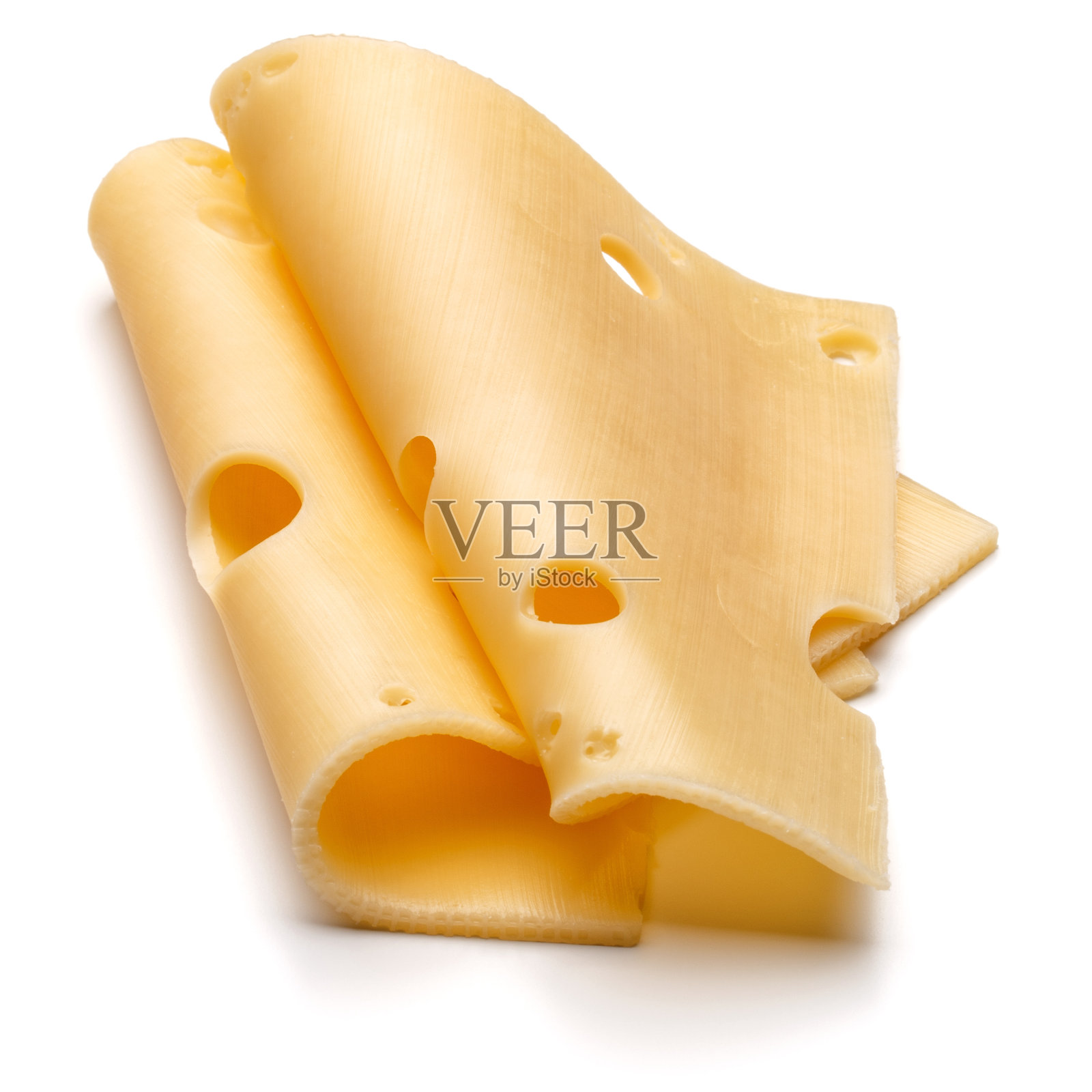 奶酪片孤立在白色背景的切口照片摄影图片
