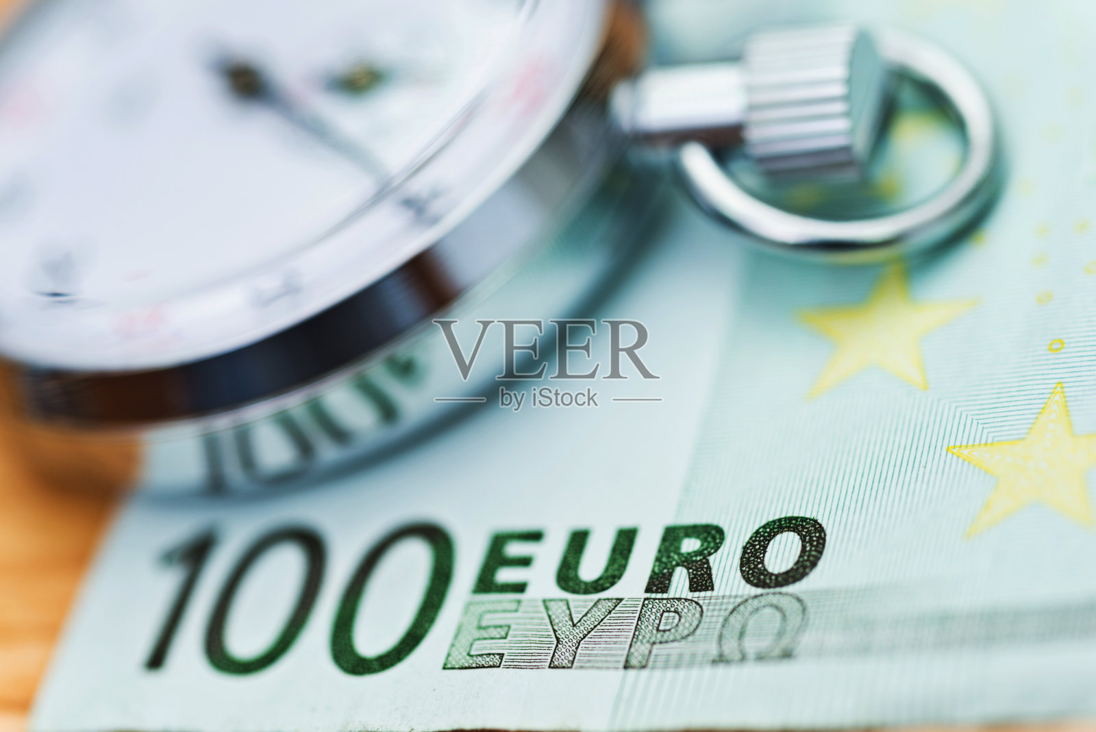 欧洲货币和秒表照片摄影图片