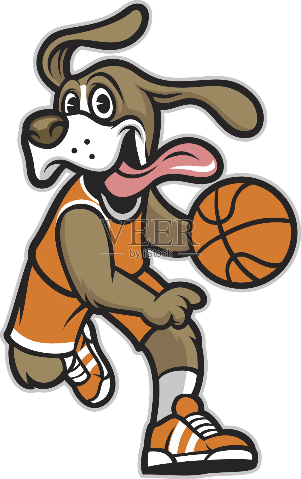 篮球狗吉祥物插画图片素材