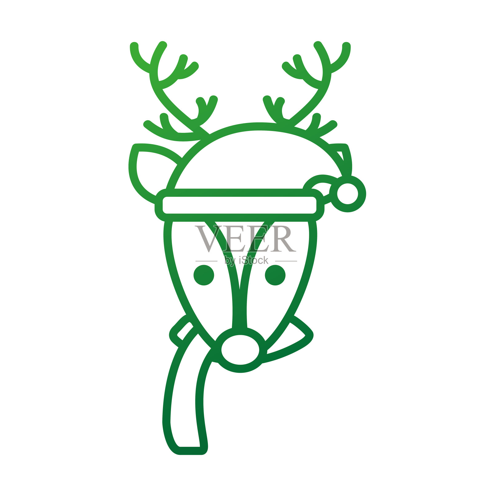 圣诞驯鹿用帽子和围巾装饰设计元素图片
