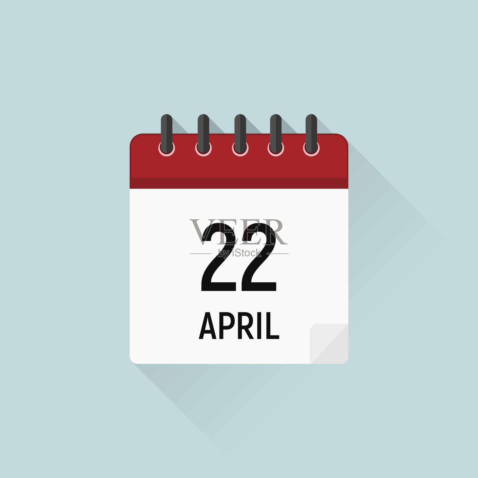 4月22日地球日。日历图标，假日在四月插画图片素材