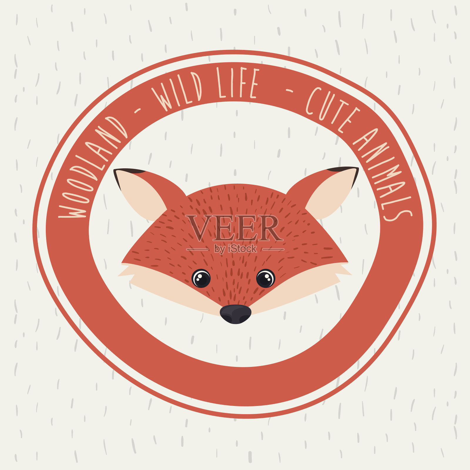 狐狸可爱的野生动物图标插画图片素材