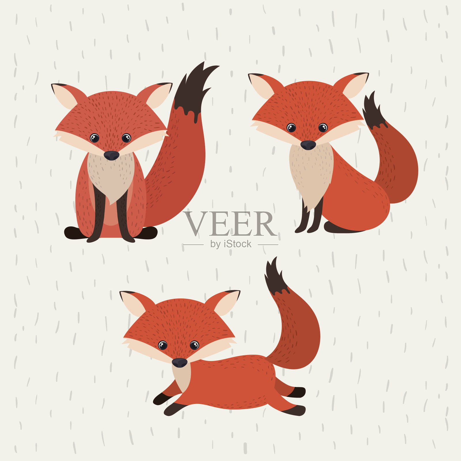 狐狸可爱的野生动物图标设计元素图片
