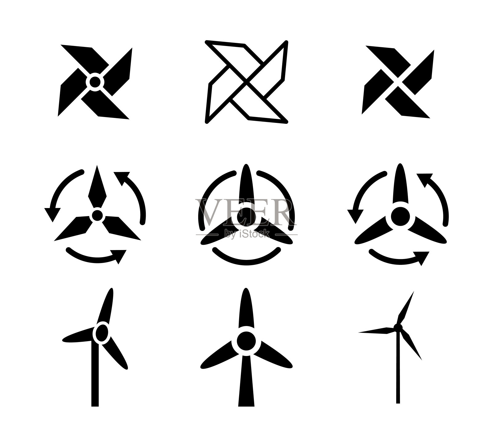 风能标志. 风电图标. 生态友好型环境可持续可再生能源符号 向量例证 - 插画 包括有 回收, 电力: 218836915