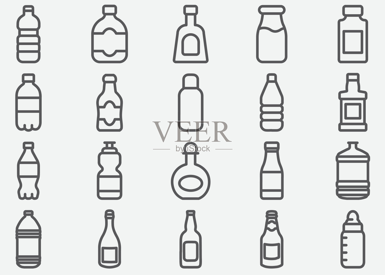 瓶装饮料系列图标插画图片素材