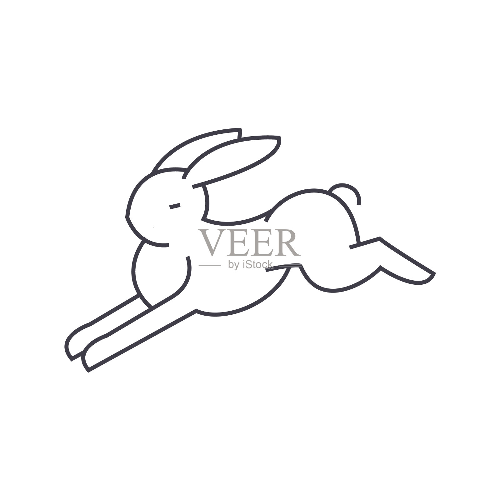 兔子矢量线图标，标志，插图的背景，可编辑的笔触设计元素图片