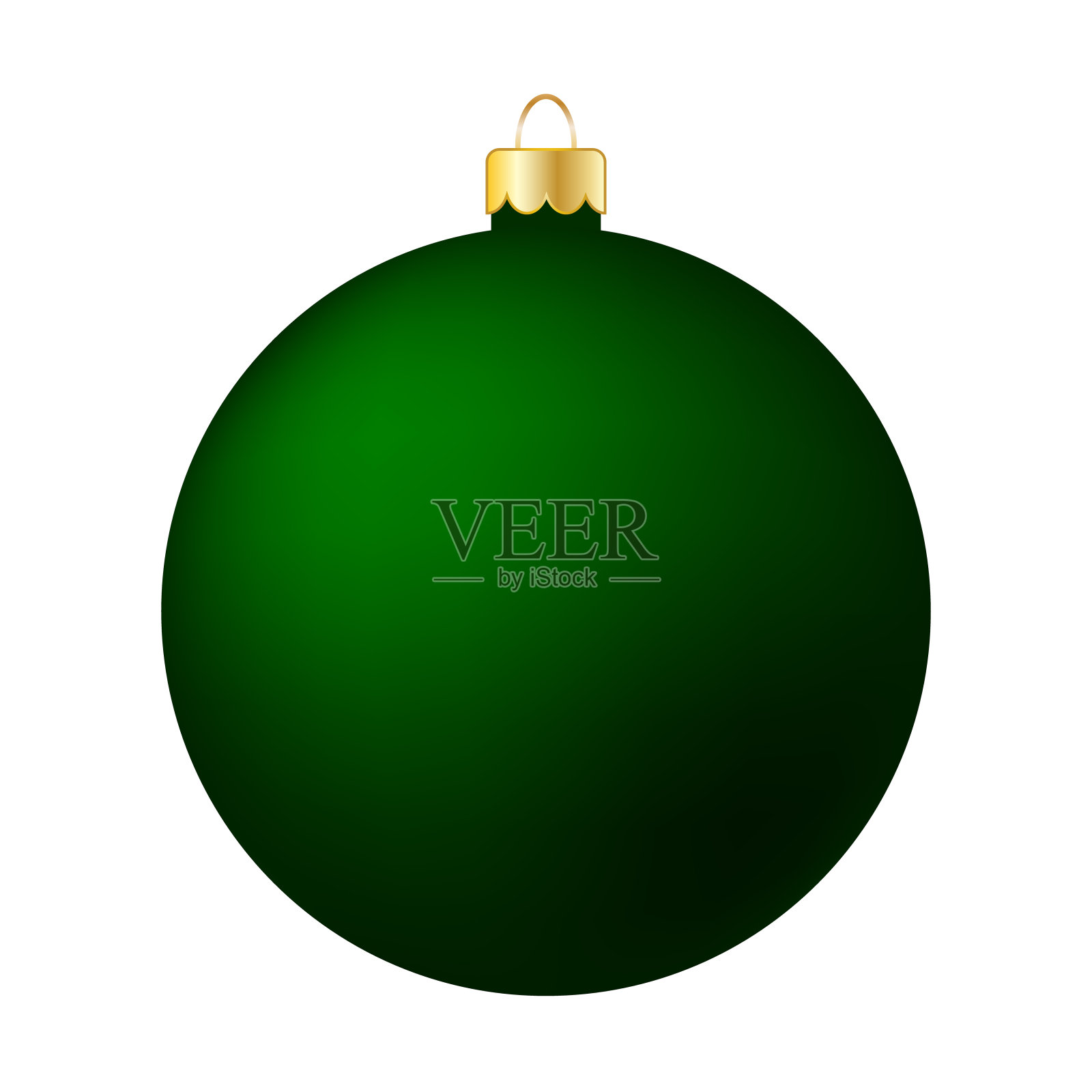 绿色圣诞球孤立白色-圣诞快乐!设计元素图片