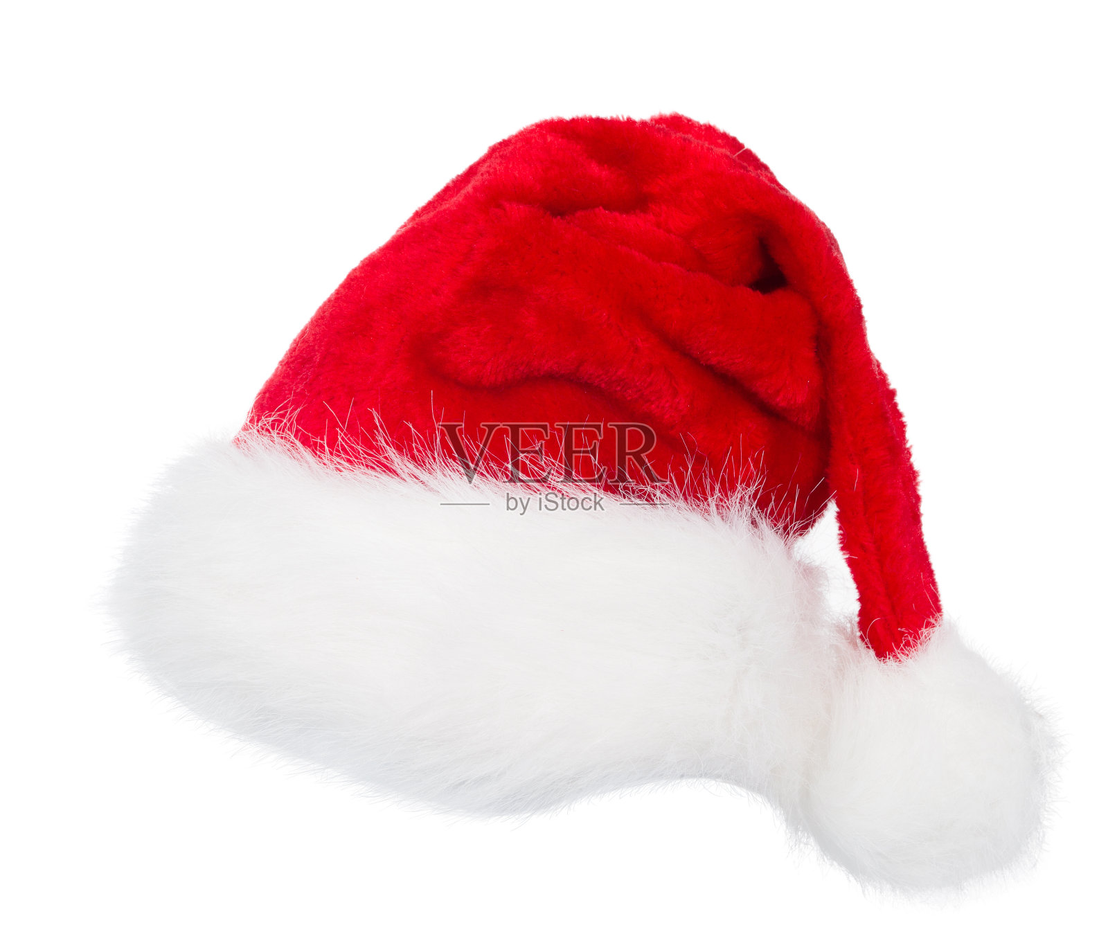 圣诞老人帽，红色圣诞帽，白色隔离照片摄影图片