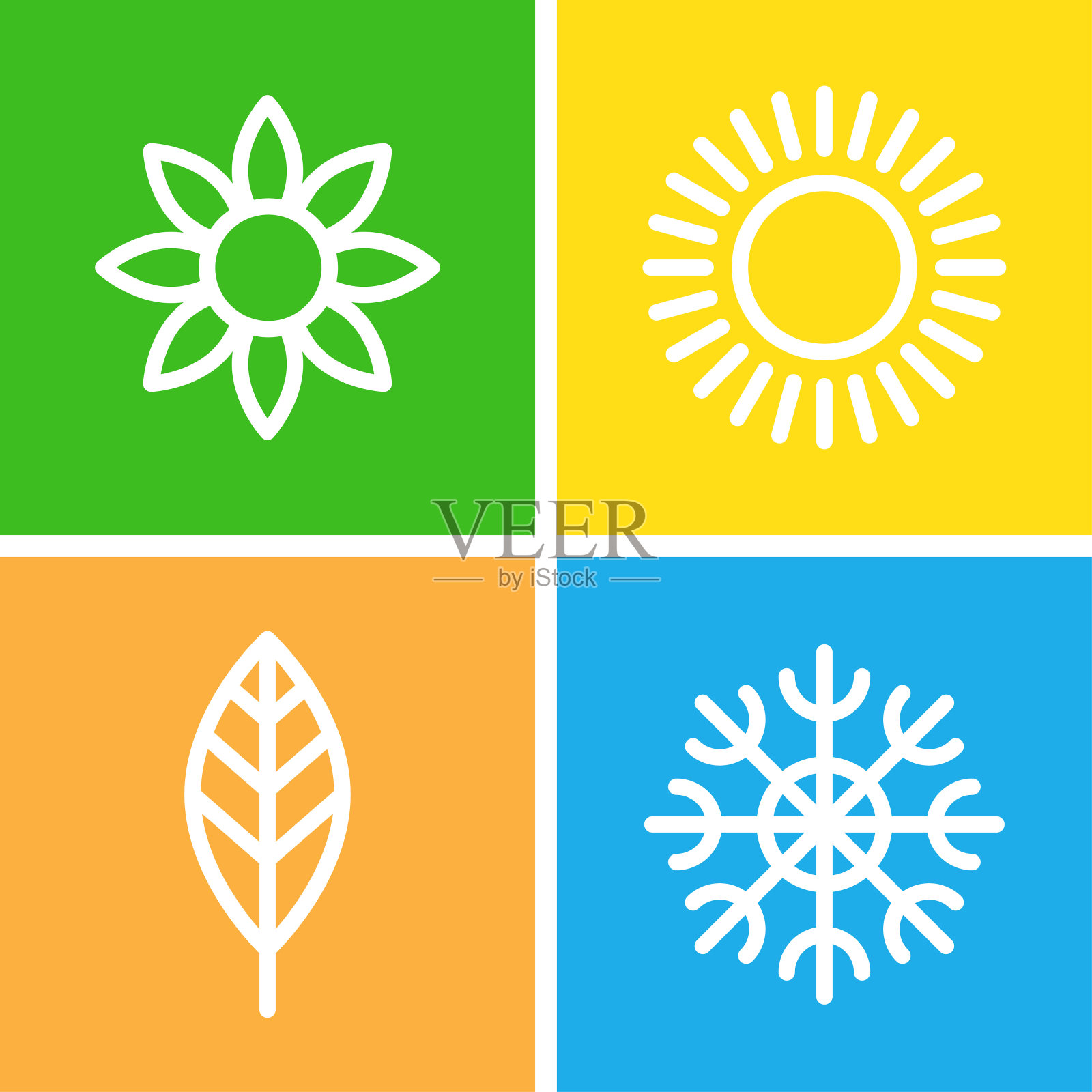 季节-冬天，春天，夏天和秋天。插画图片素材
