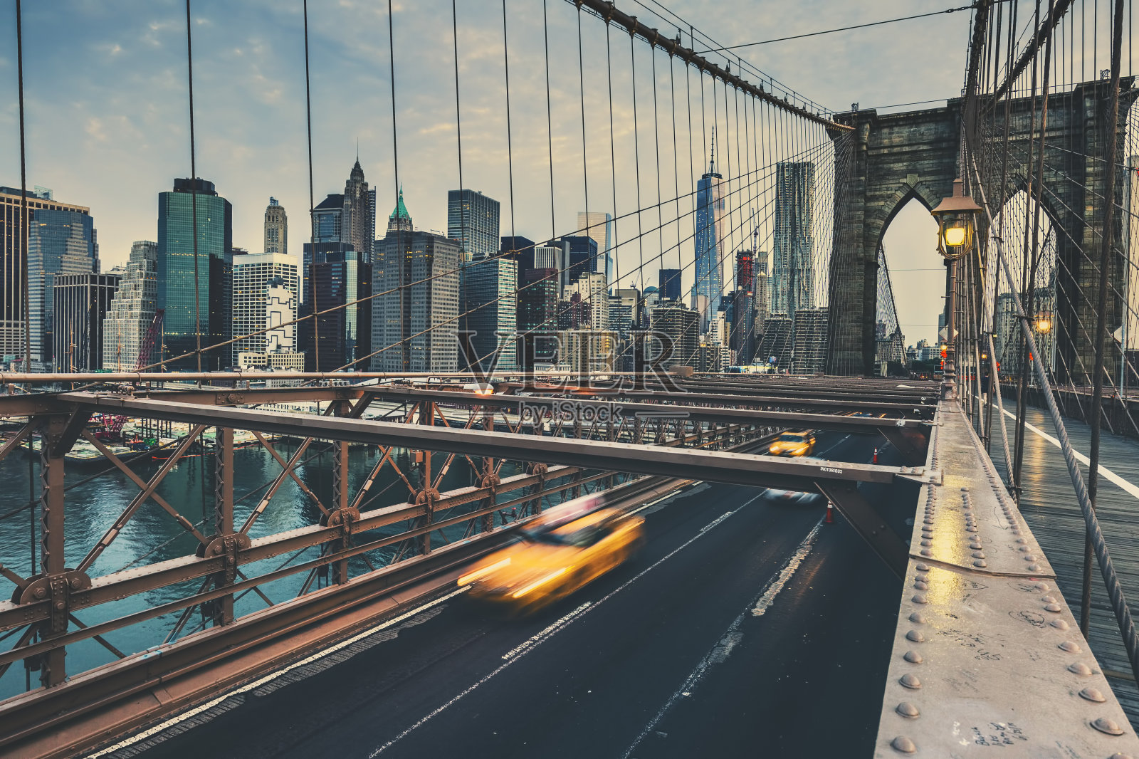 纽约的布鲁克林大桥照片摄影图片