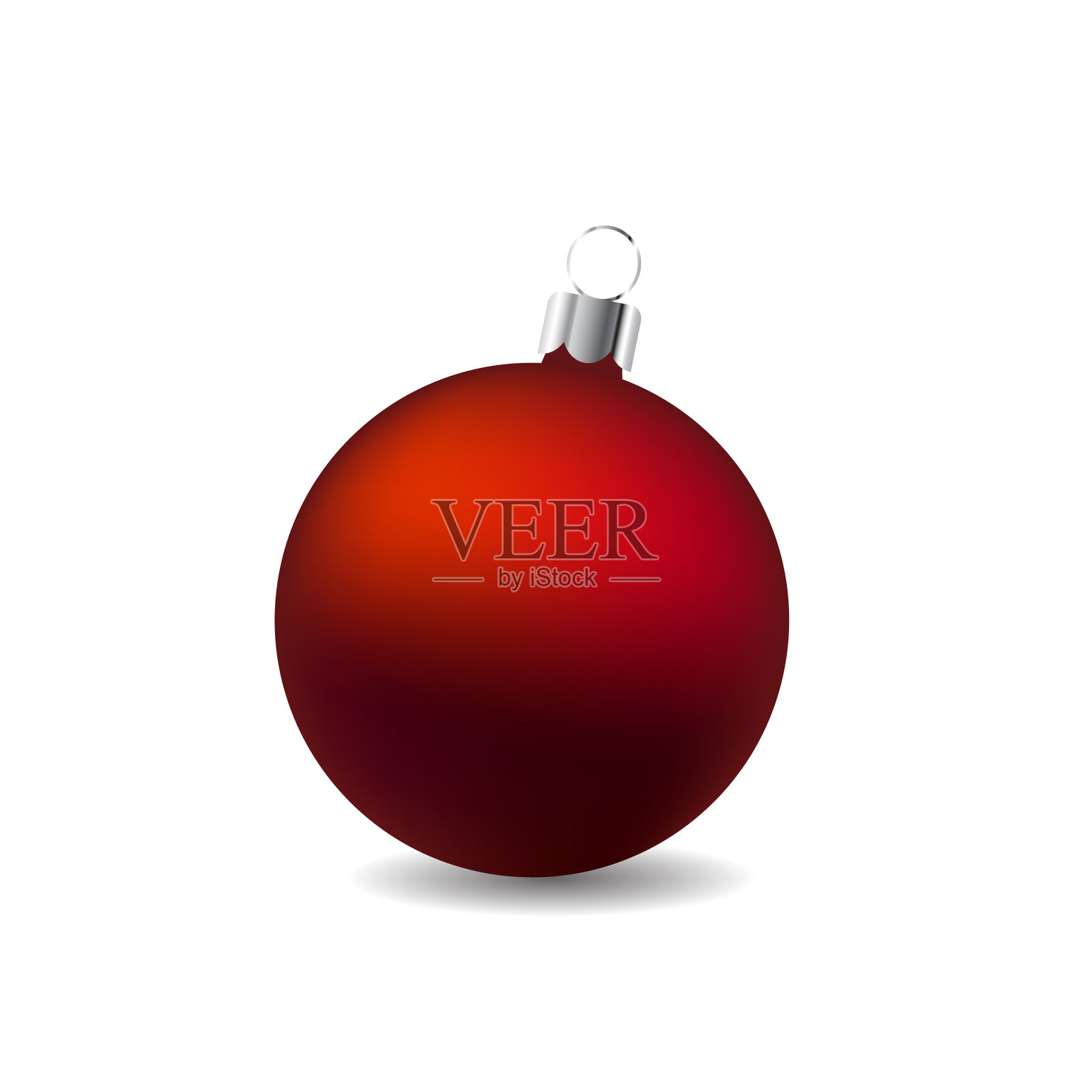 圣诞装饰球红色和银色设计元素图片
