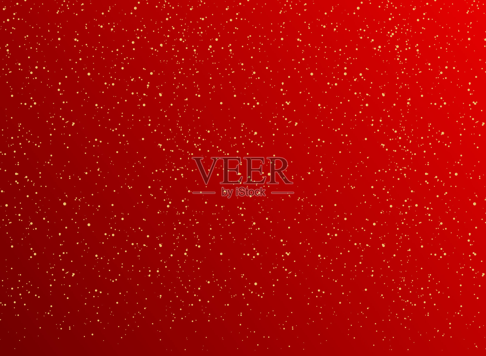 圣诞红色背景与金色的点装饰和金色的闪光。插画图片素材