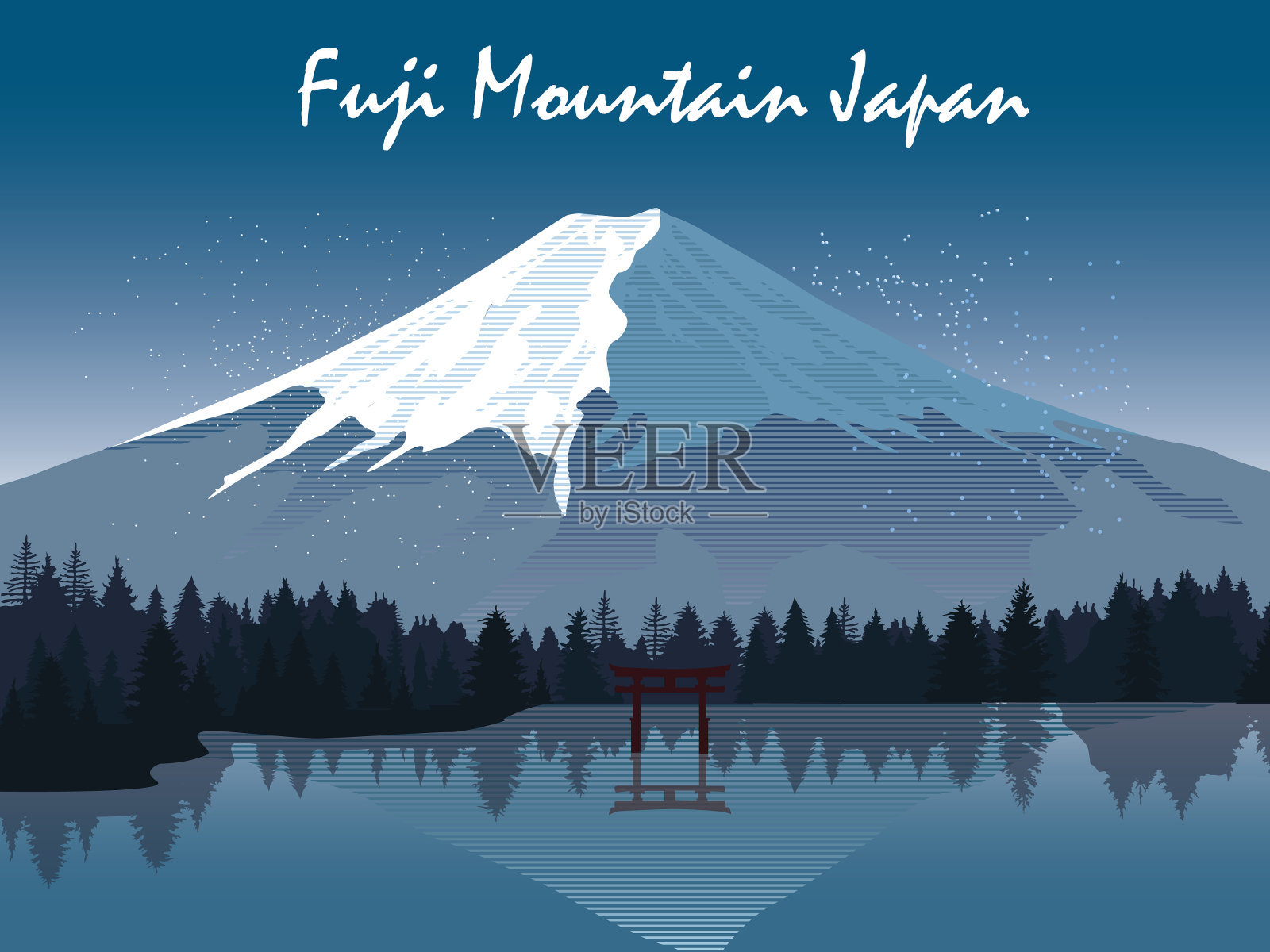 富士山插画图片素材