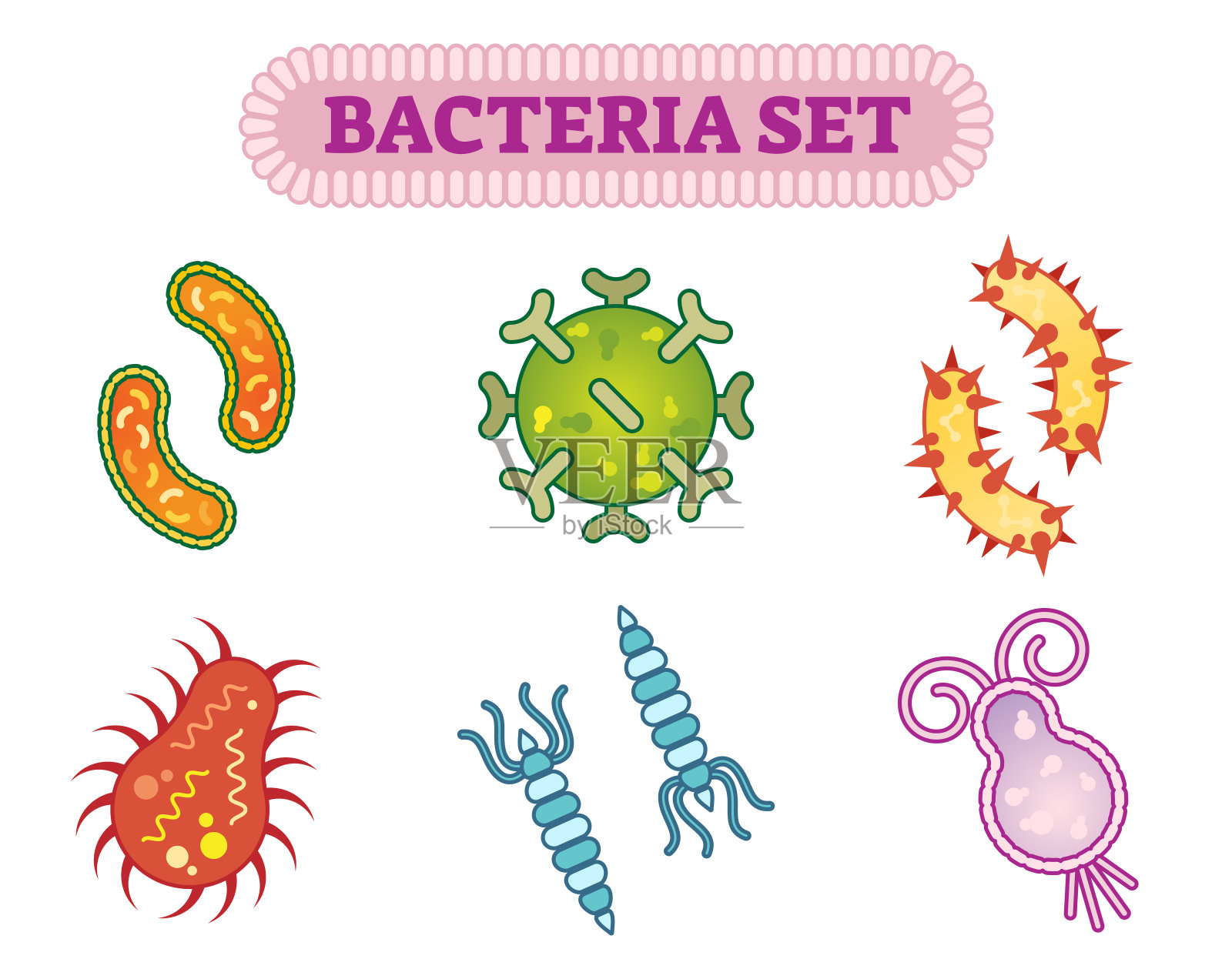 细菌微生物载体插图集插画图片素材