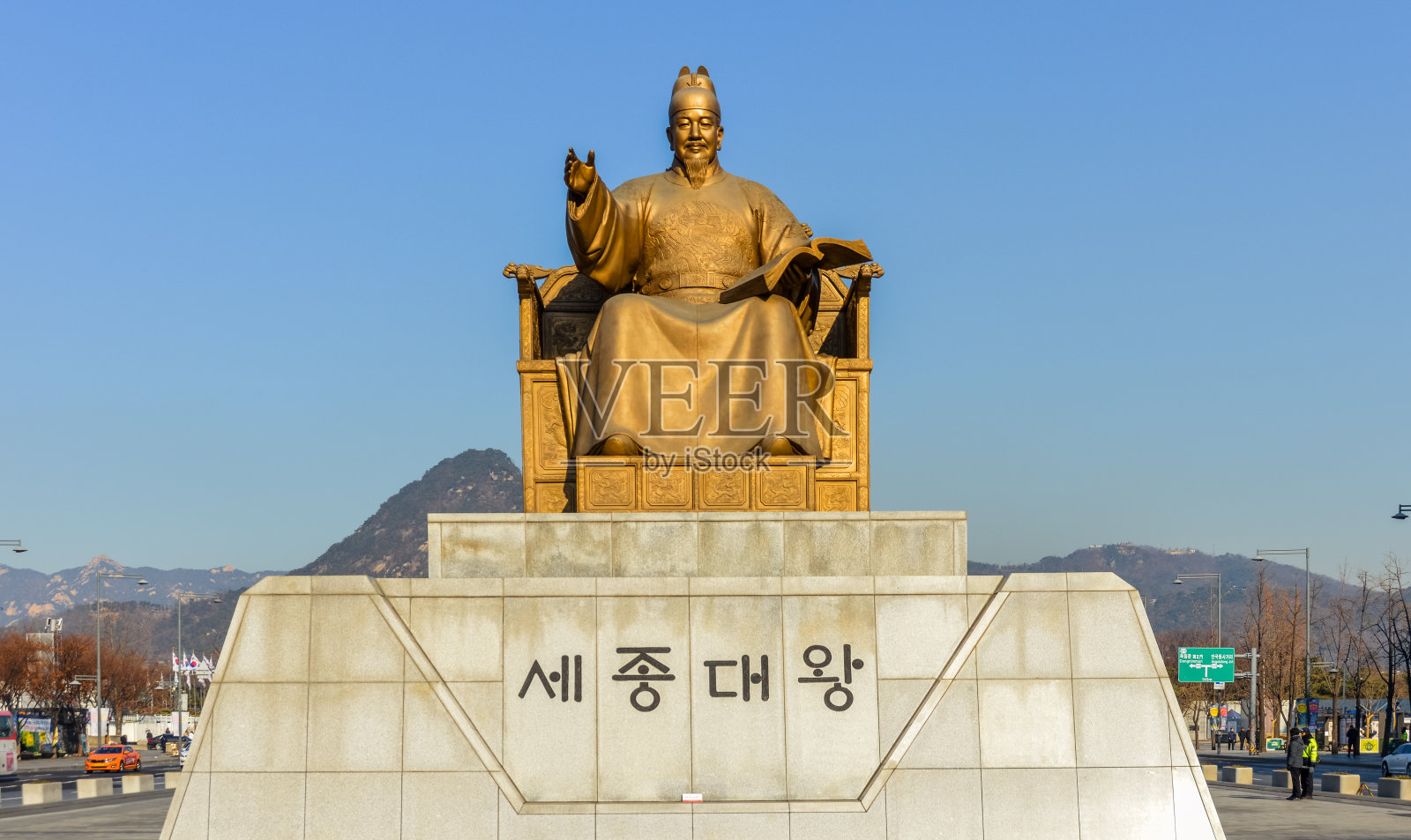 首尔世宗国王雕像照片摄影图片