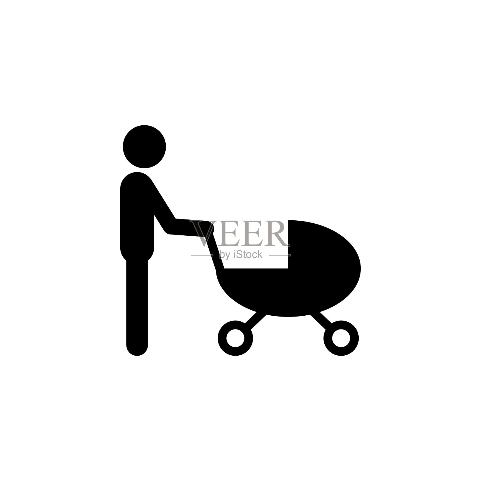 父亲与一个婴儿车图标。幸福家庭的元素图标。优质的图形设计图标。标志，符号收集图标为网站，网页设计，移动应用程序设计元素图片
