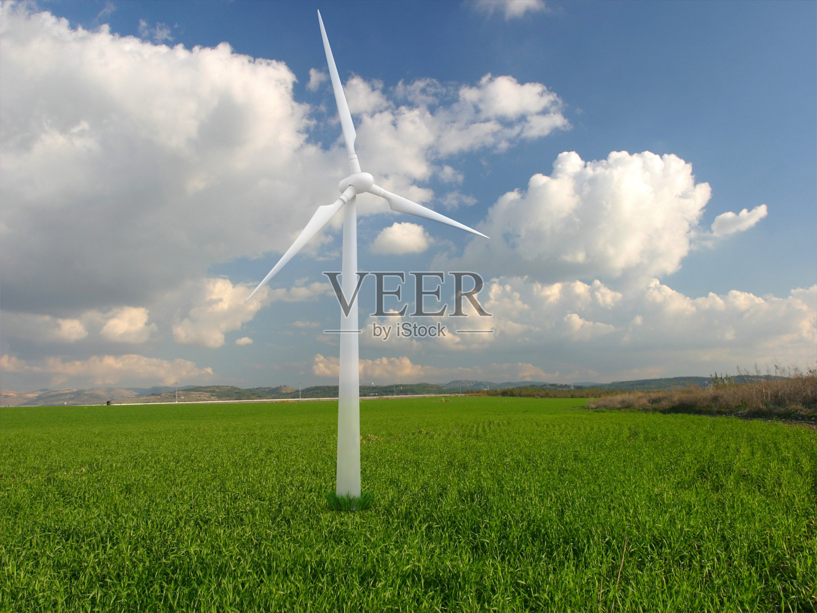 风力涡轮机可再生能源发电照片摄影图片