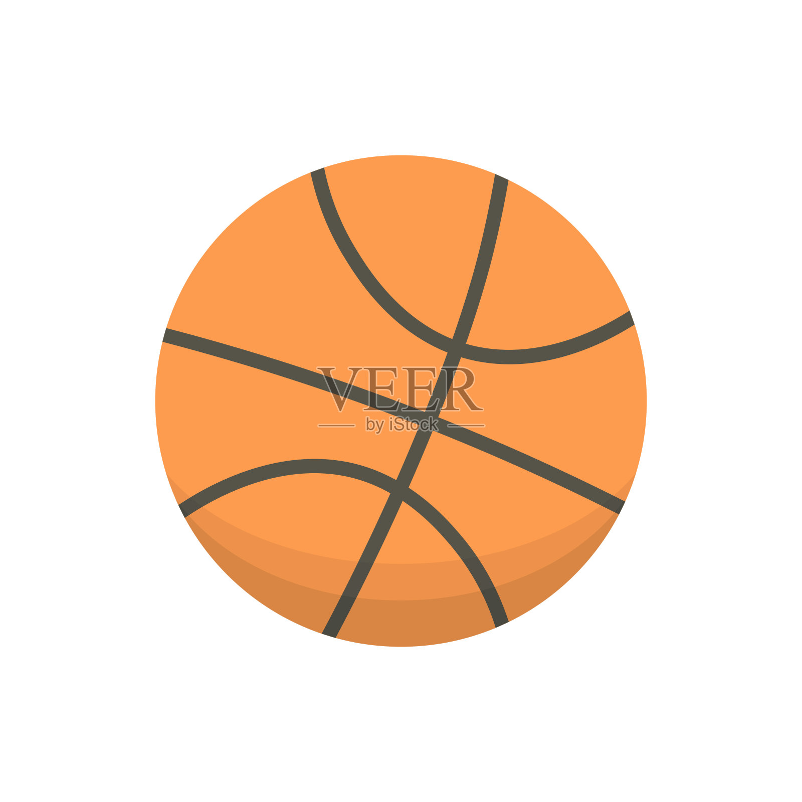 矢量卡通篮球孤立插图。插画图片素材