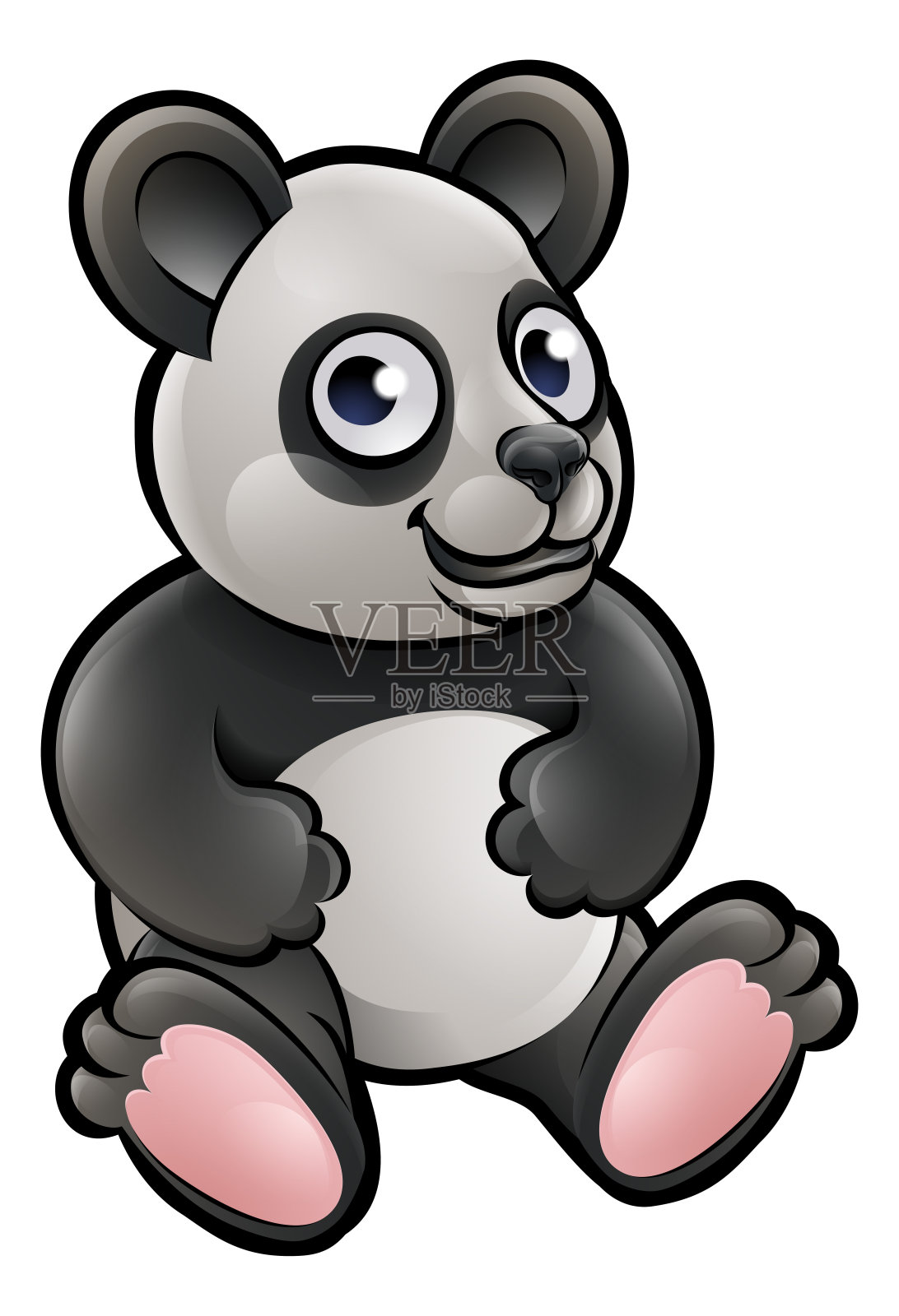 熊猫野生动物卡通人物设计元素图片