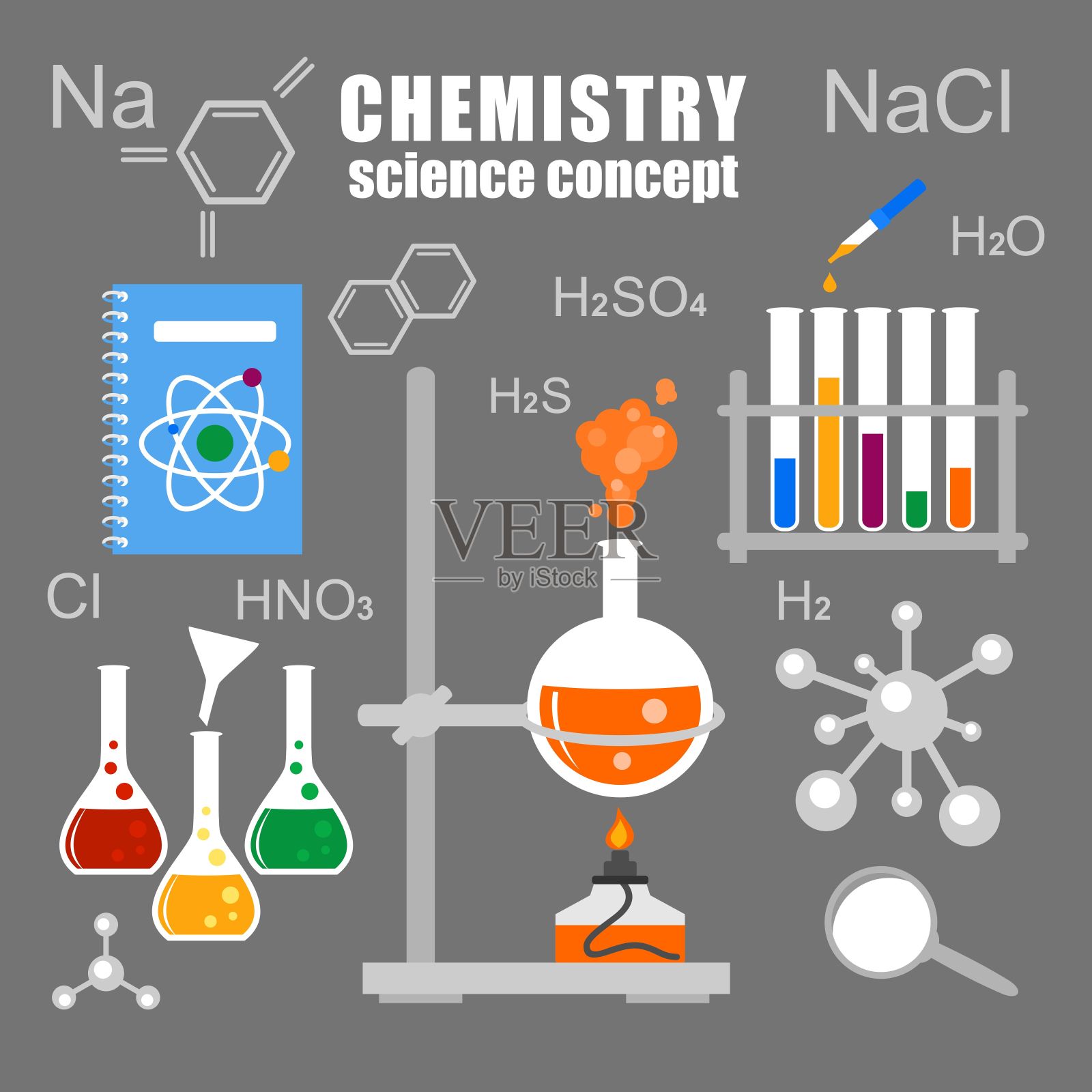 化学科学概念。插画图片素材