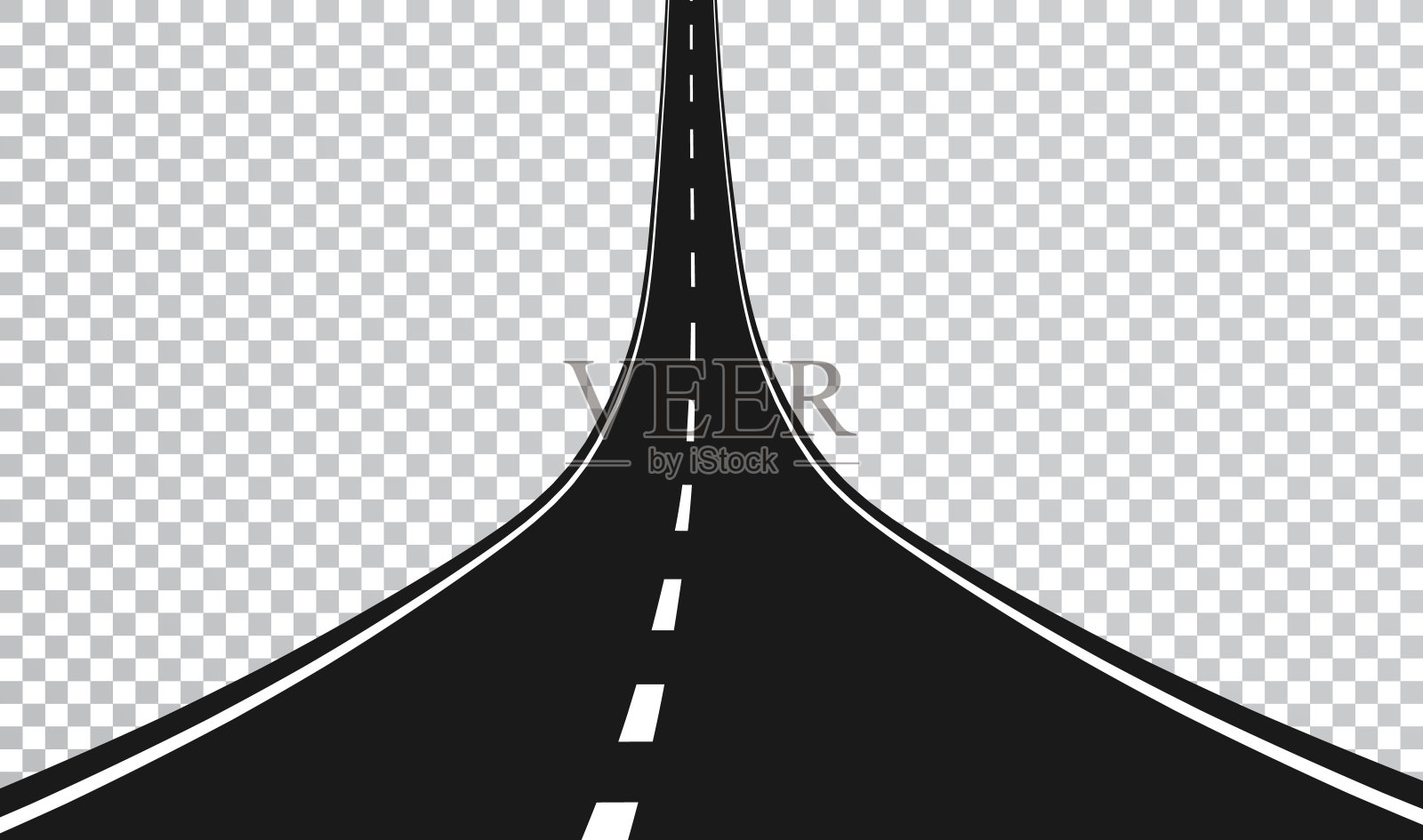 有标记的蜿蜒道路或高速公路。方向,交通工具集。矢量图设计元素图片